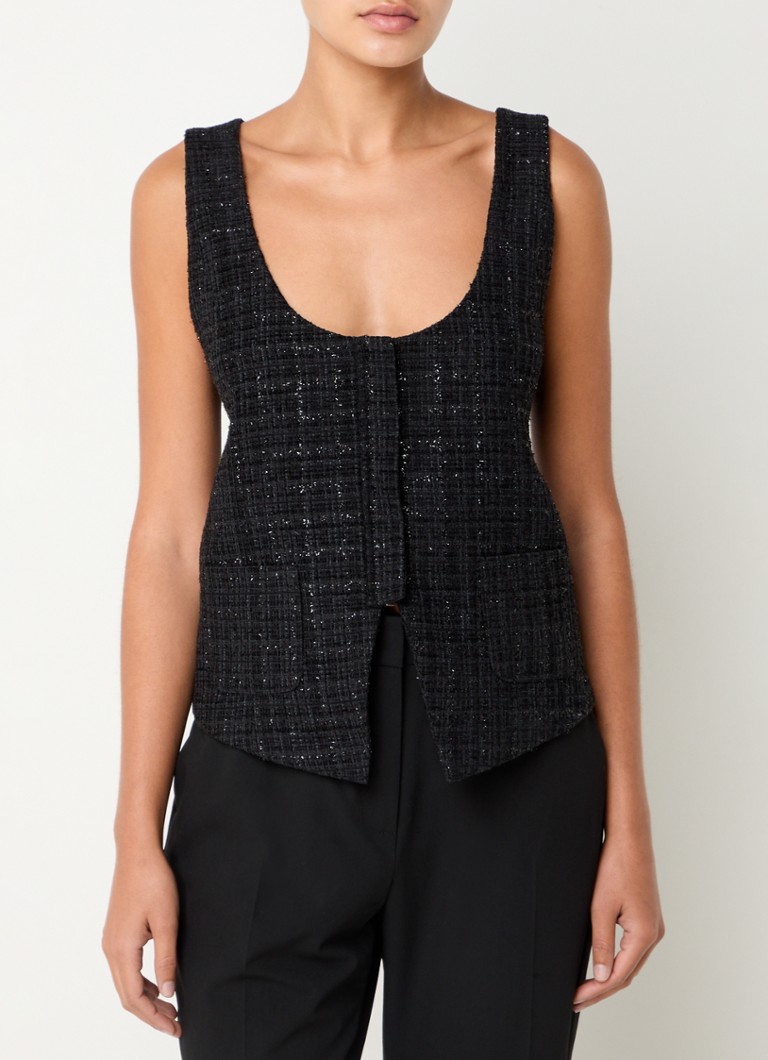 Top fără mâneci cu efect de tweed Yoko de la Sofie Schnoor