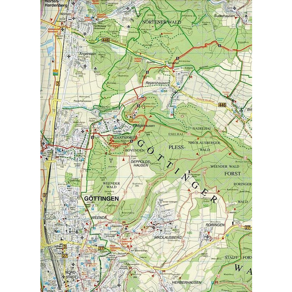 Radwander- und Wanderkarte Göttingen und Umgebung 1 : 35 000 - Wanderkarte