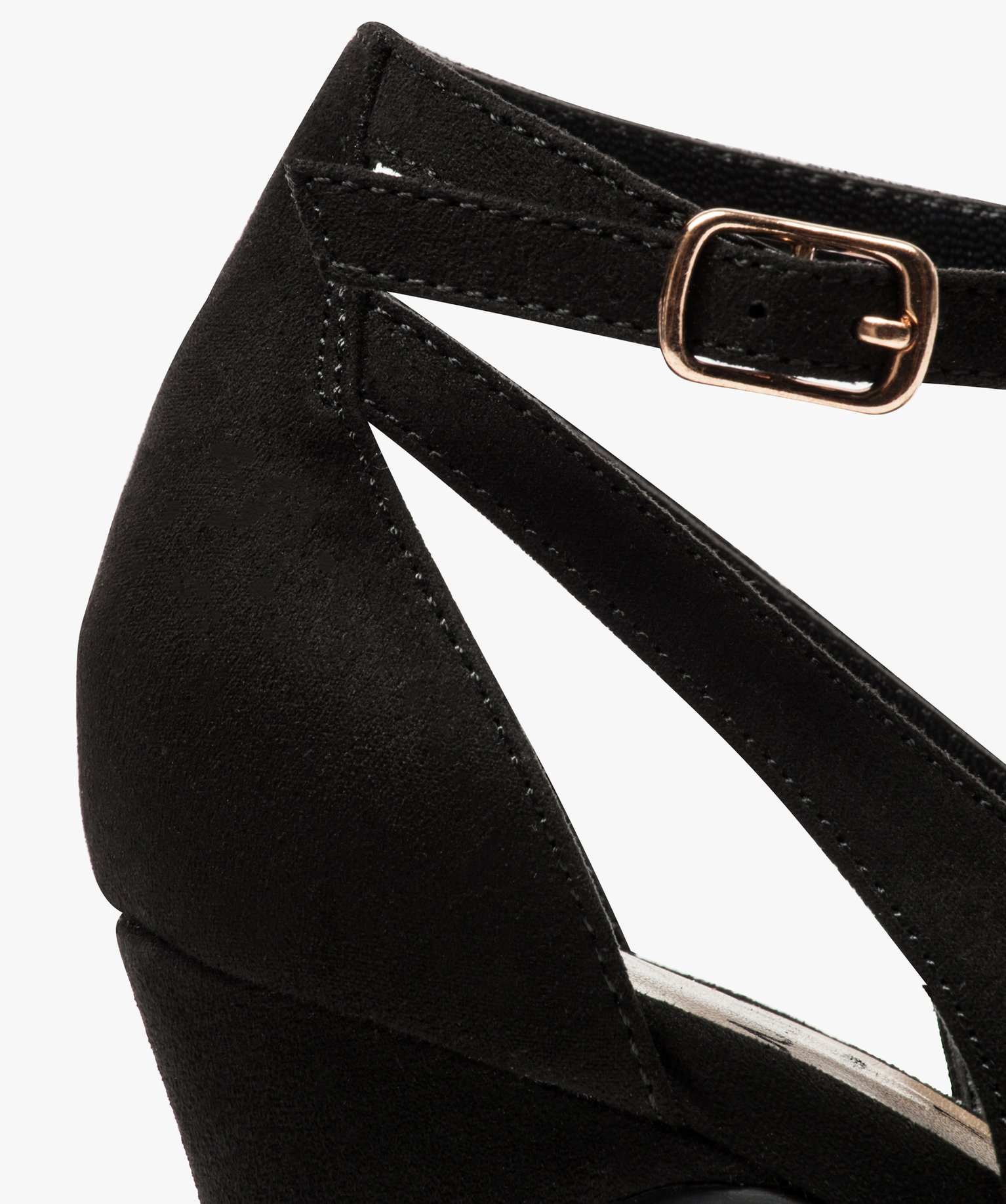Escarpins femme unis à semelle plateforme et bride cheville noir | GEMO