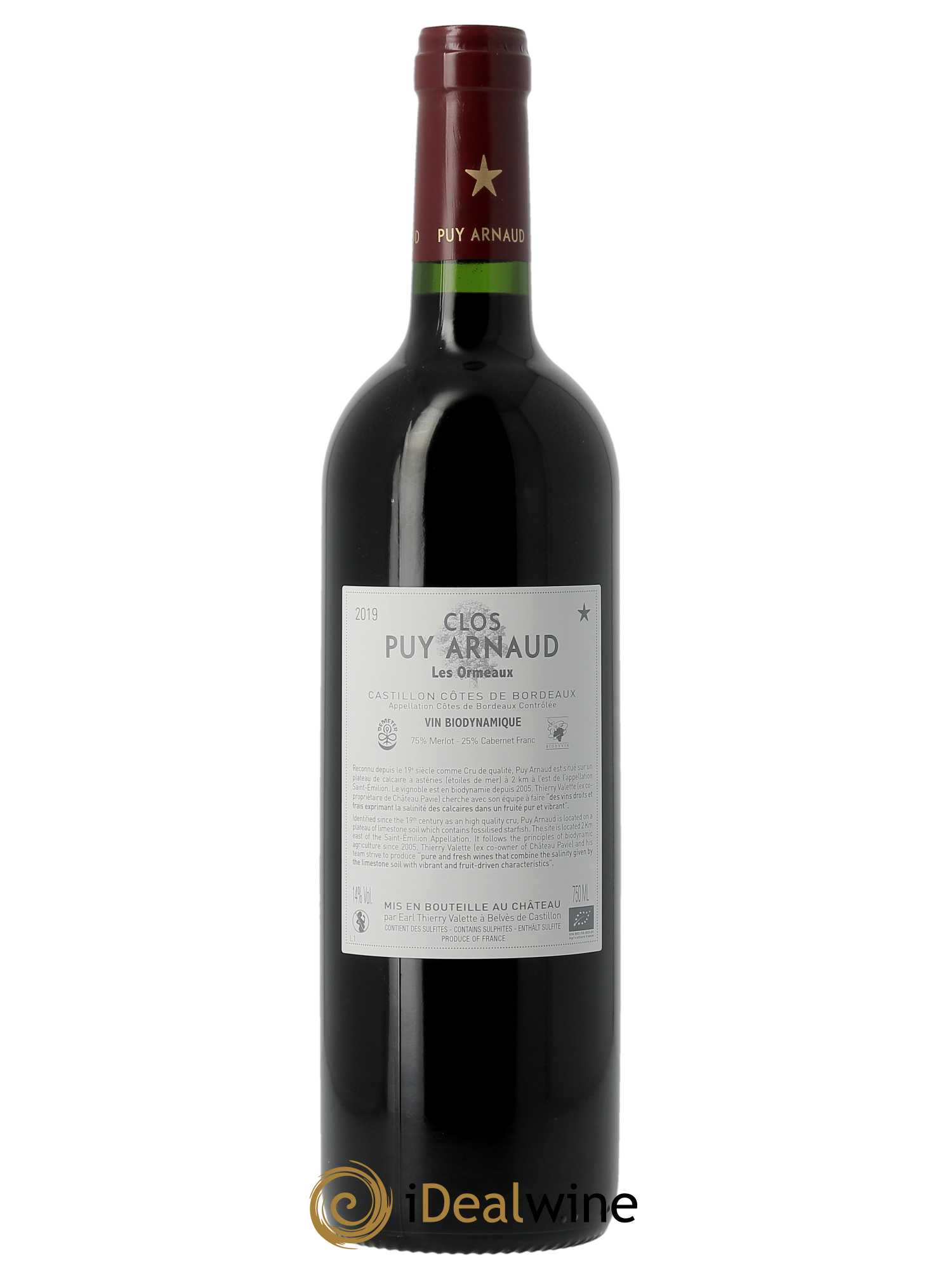 Clos Puy Arnaud - Cuvée Les Ormeaux  2019 - Lot de 1 Bouteille