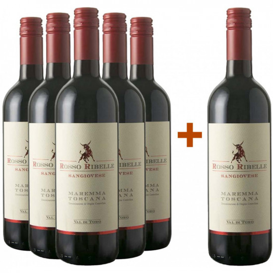 5+1 Pakete Rosso Ribelle Toscana IGP - Val di Toro