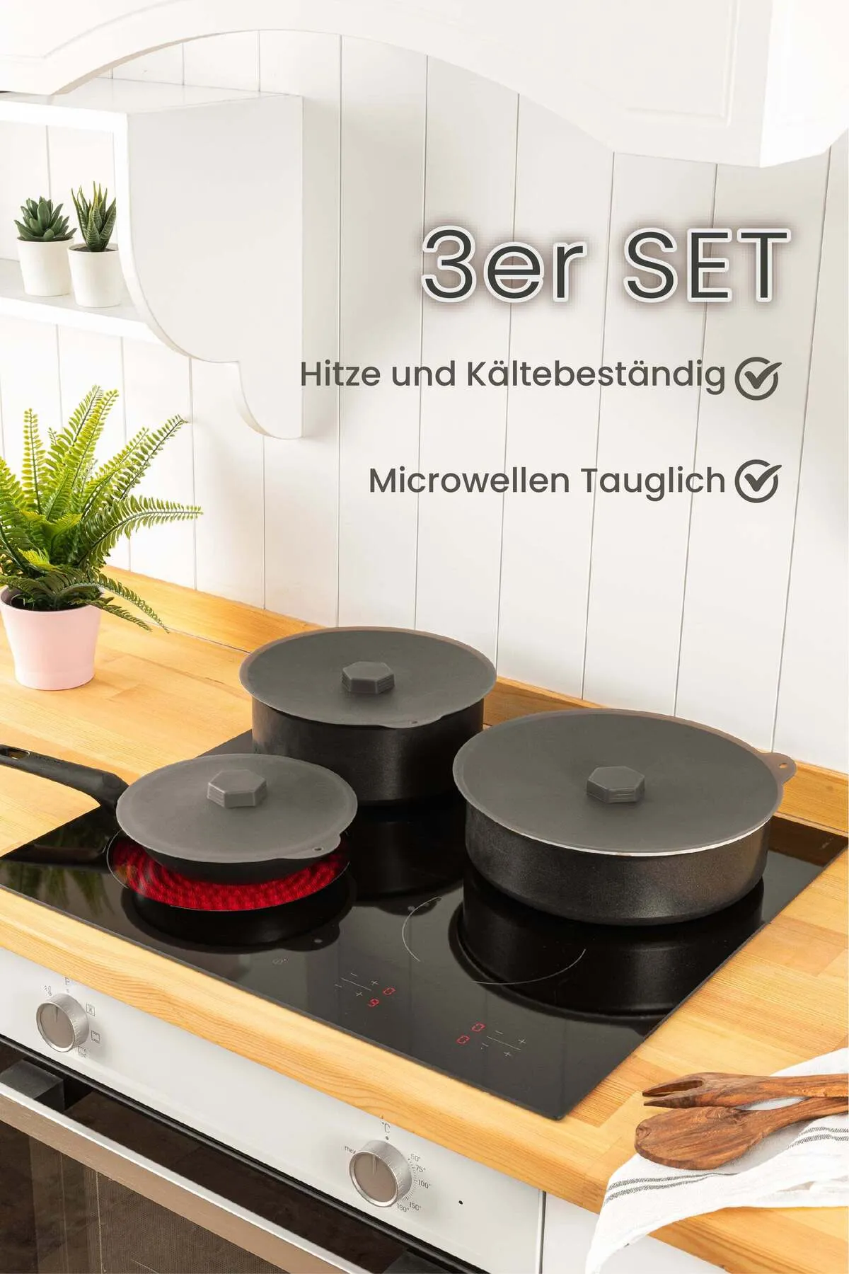 Viwares  Silikondeckel-Set – Universaldeckel für Schüsseln, Töpfe, Dosen