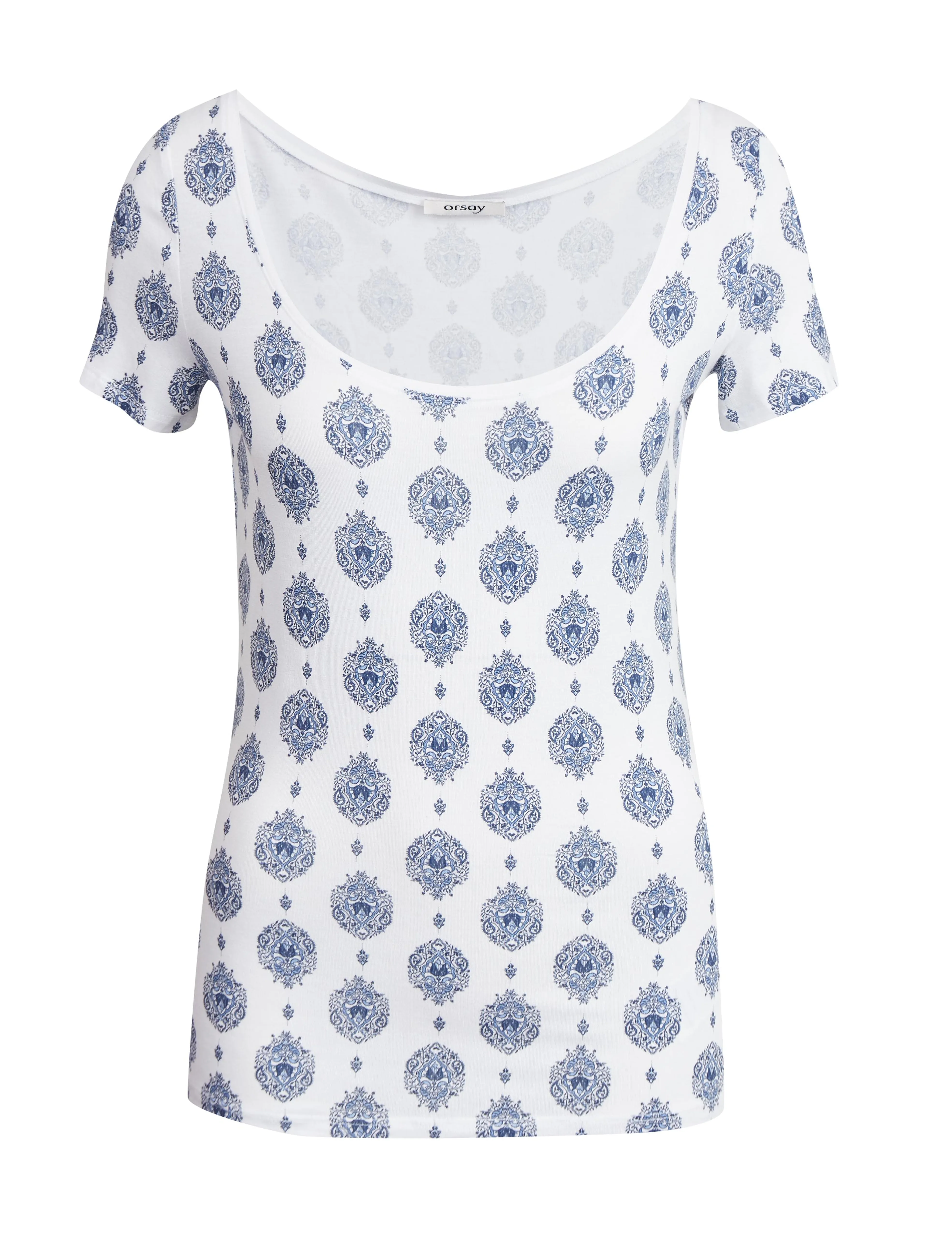 Blau-weiß gemustertes T-Shirt ORSAY