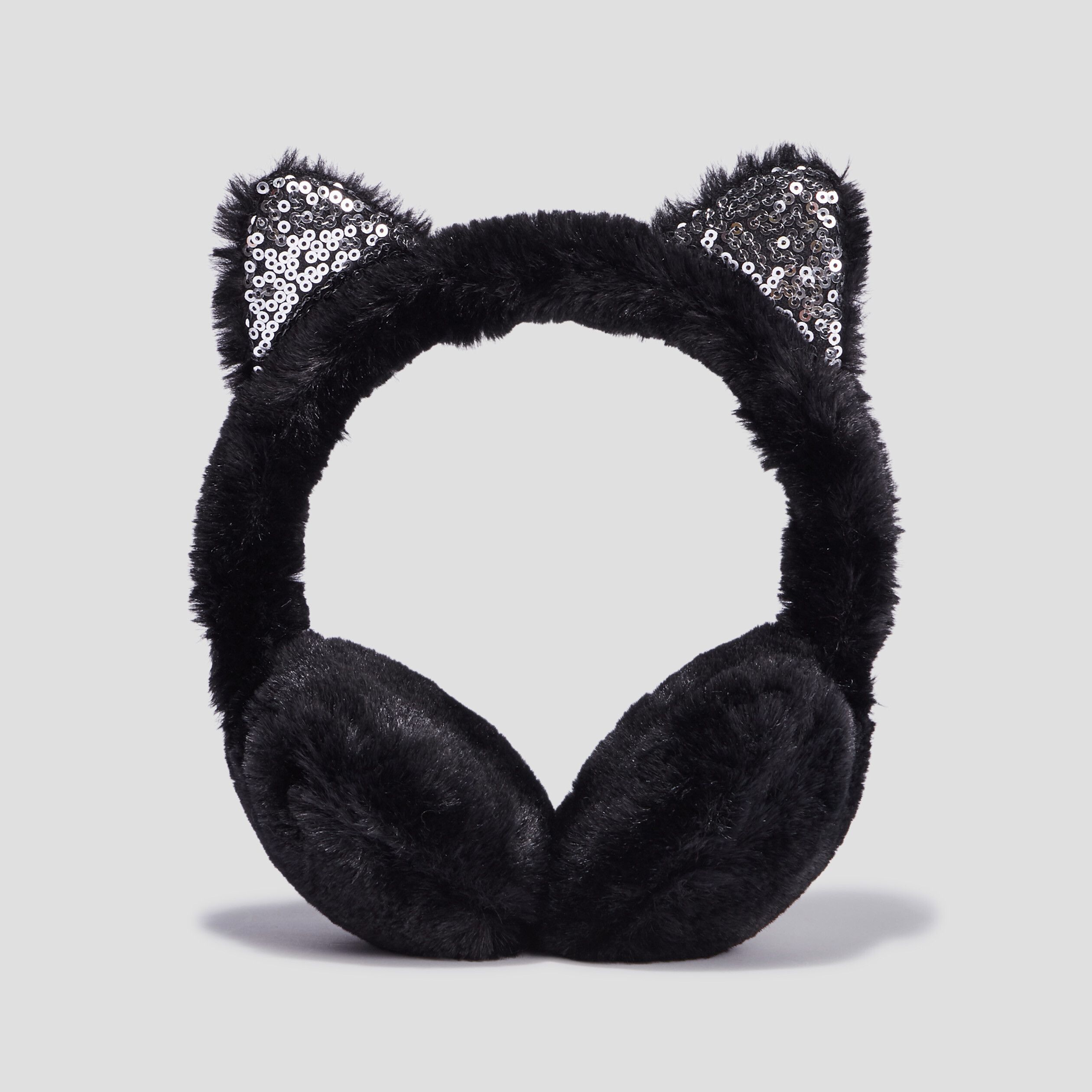Cache-oreilles avec sequins noir fille | La Halle