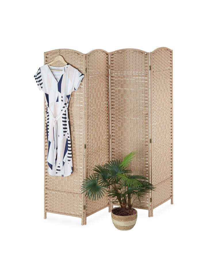 relaxdays Paravent in Natur - (B)180 x (H)180cm günstig kaufen onesize