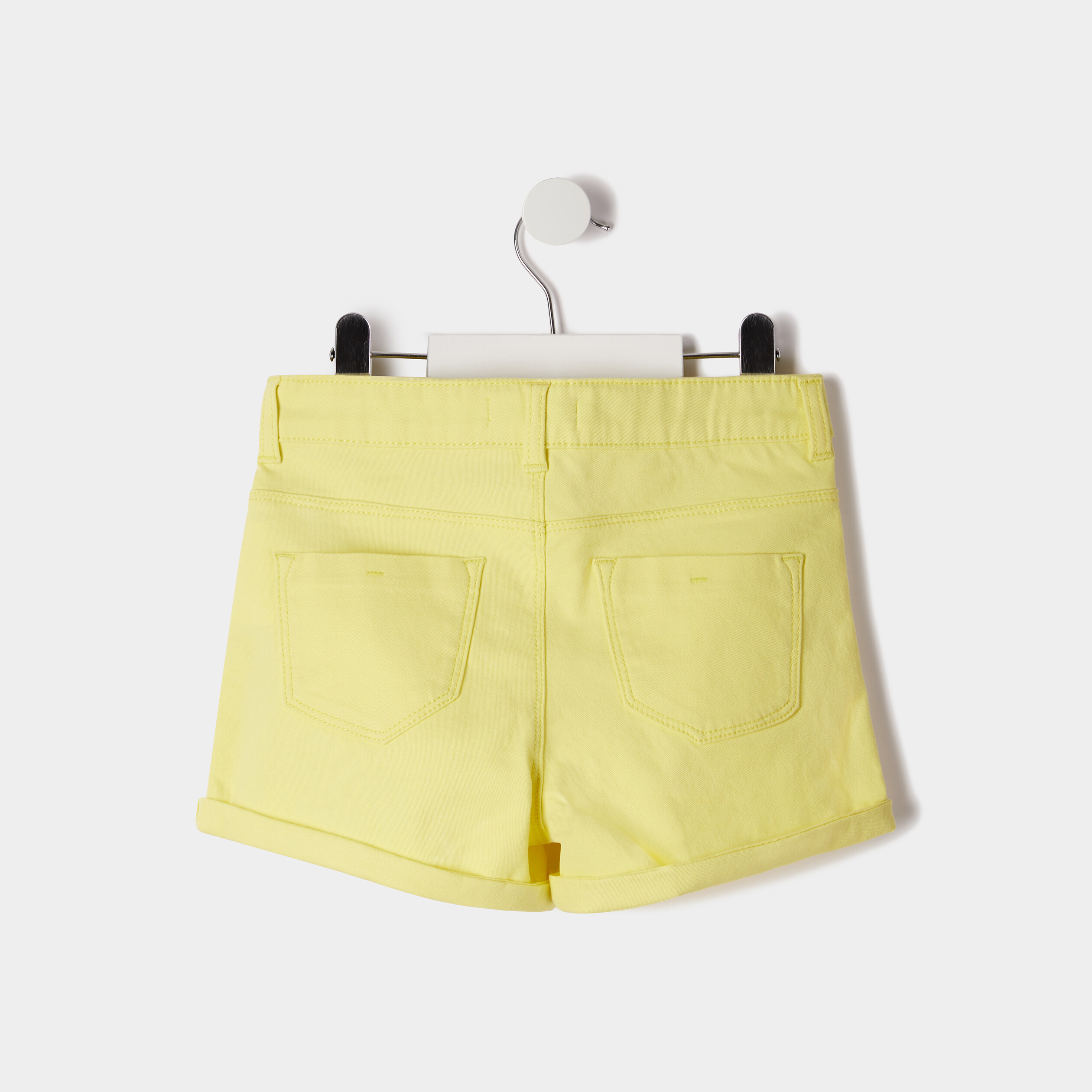 Short ajusté en twill jaune citron fille | La Halle