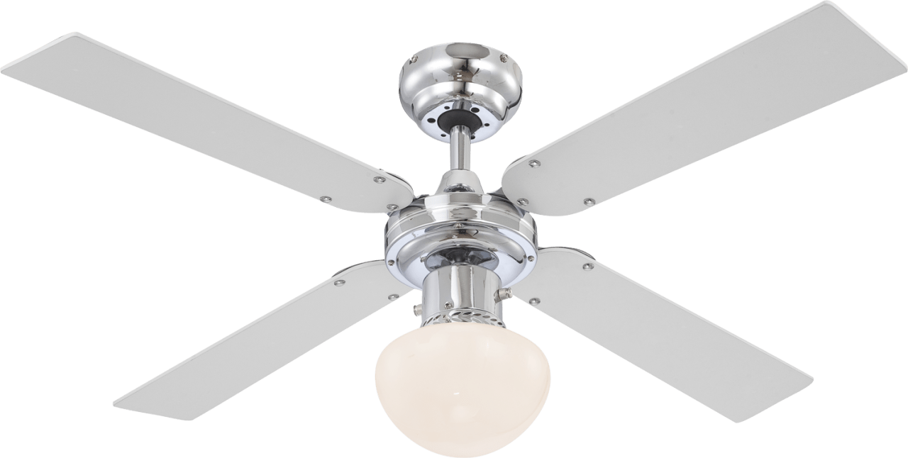 Globo Lighting - CHAMPION - Ventilator Metall verchromt, 1x E27