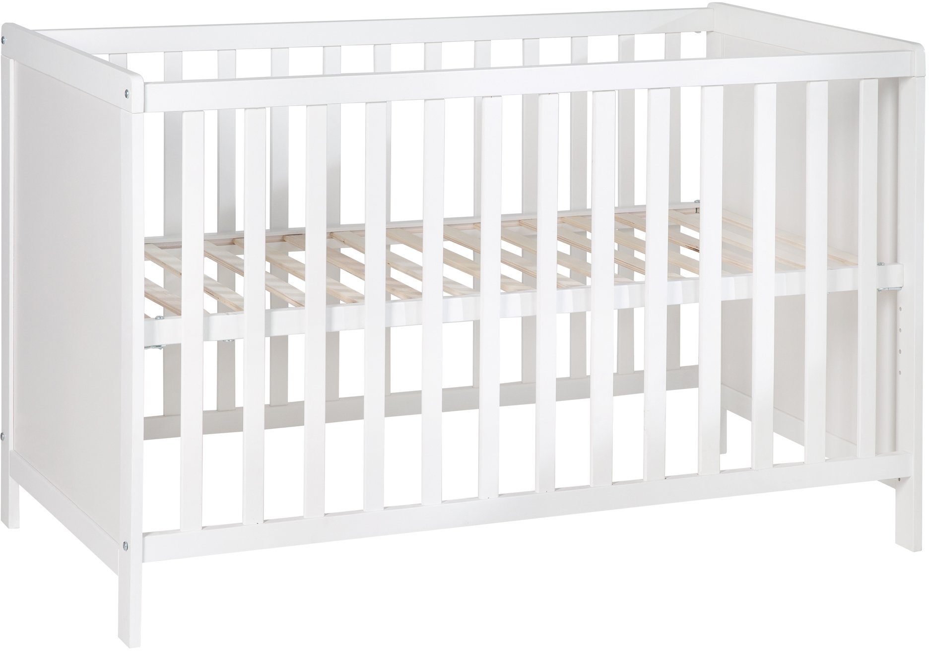 roba® Babybett Multifunktionsbett mit Beistellfunktion, 7-tlg., Lattenrost, Matratze, Nestchen, Bettverkleinerer, Himmel, Himmelstange