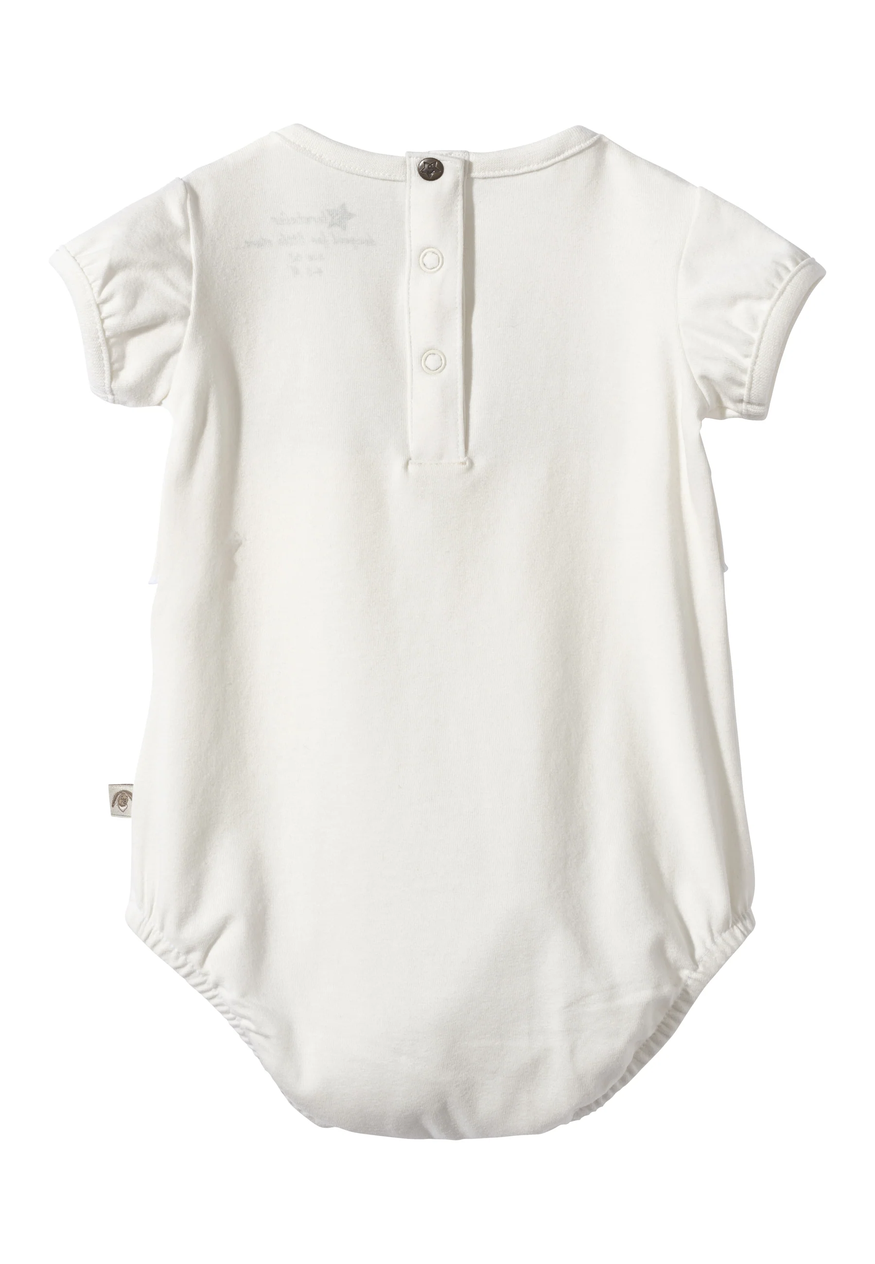 Baby Body Hase Happy mit kurzen Puffärmeln in ecru