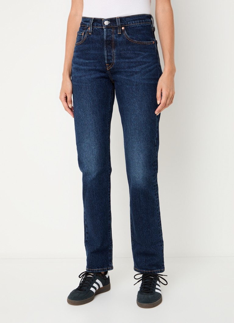 Blugi Levi's 501 cu talie înaltă și croială dreaptă, într-o nuanță închisă