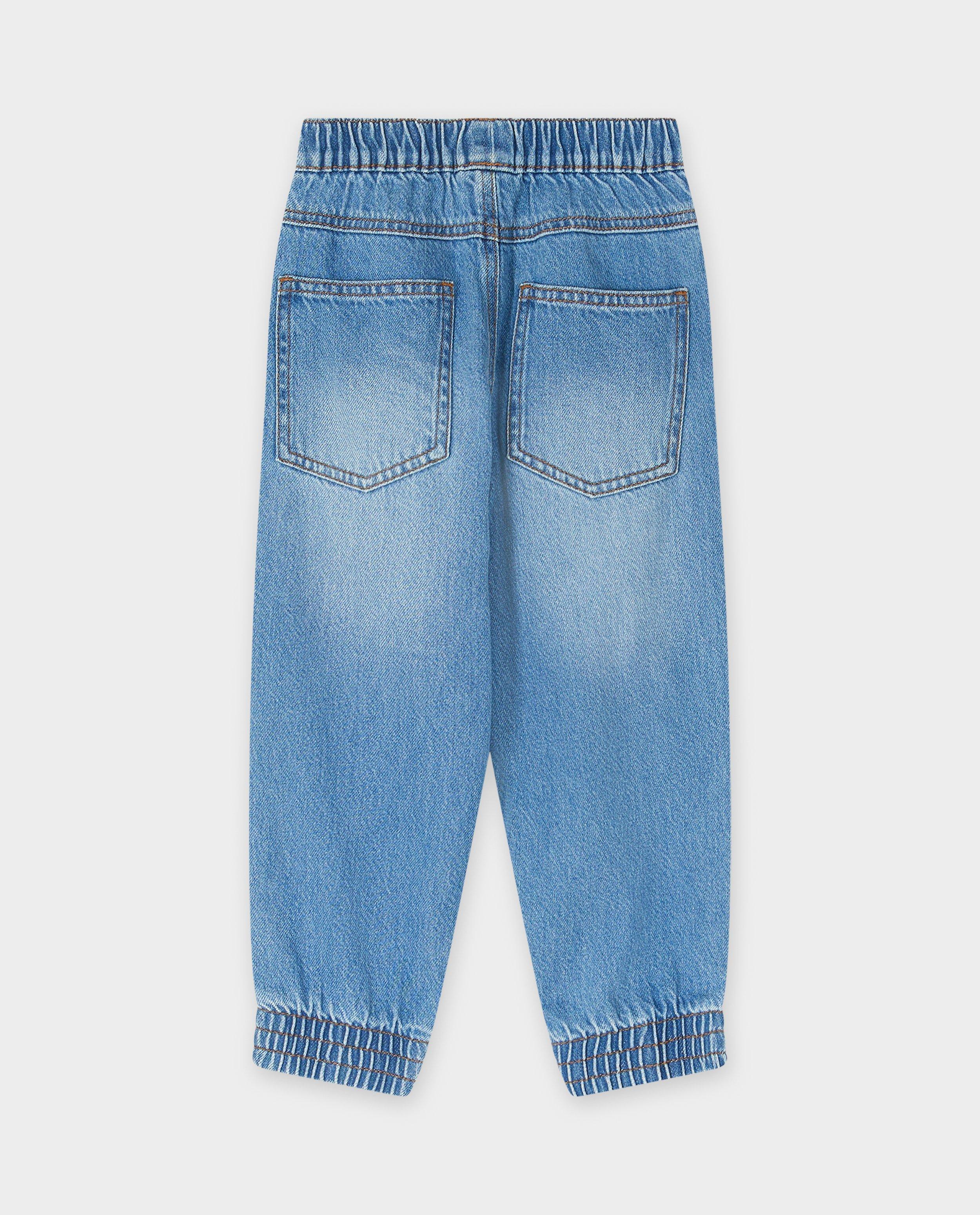 Blugi Kidz Nation cu garnitură, croială baggy, albastru deschis