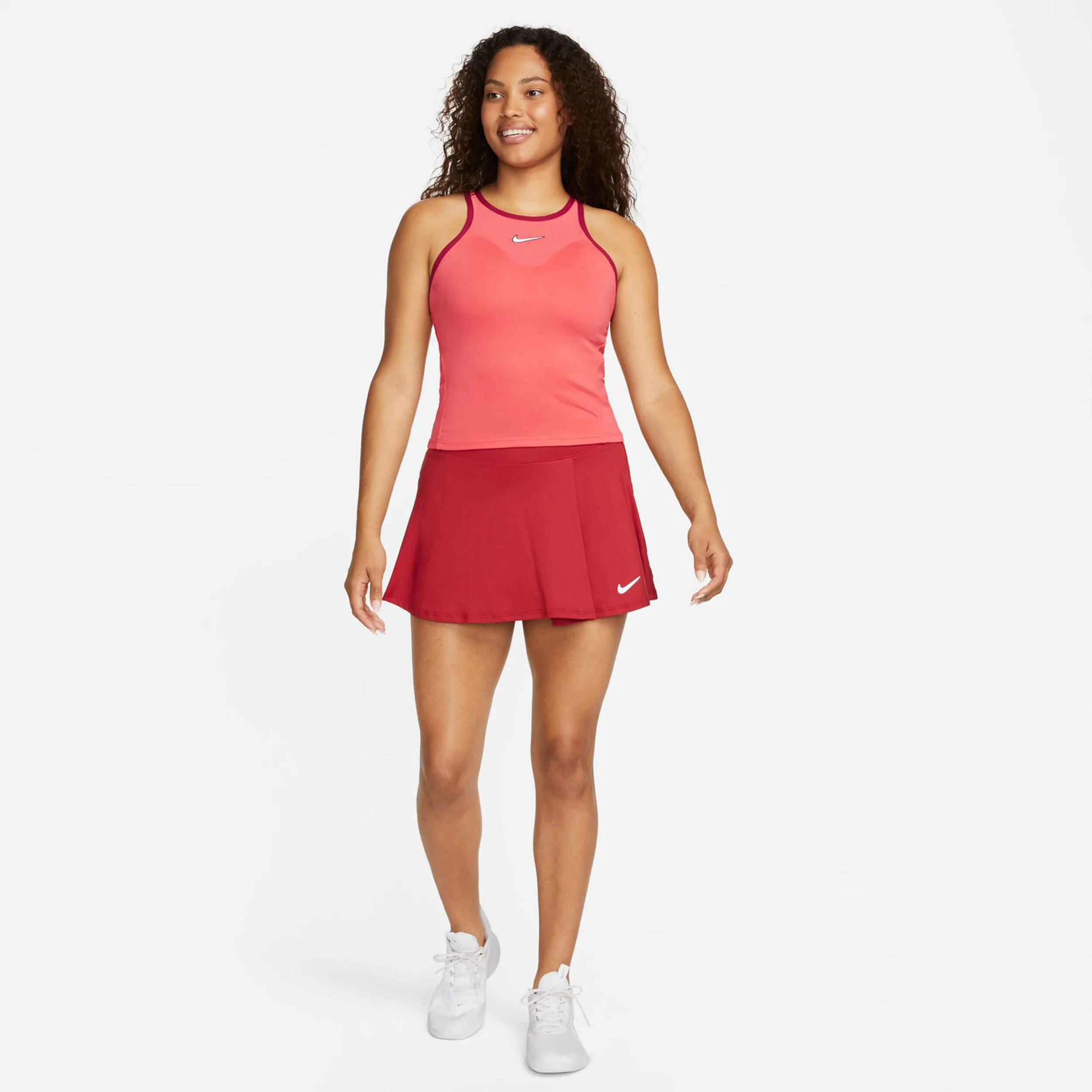 Dri-Fit Court Slam Solid Tank-Top Damen - Koralle, Dunkelrot