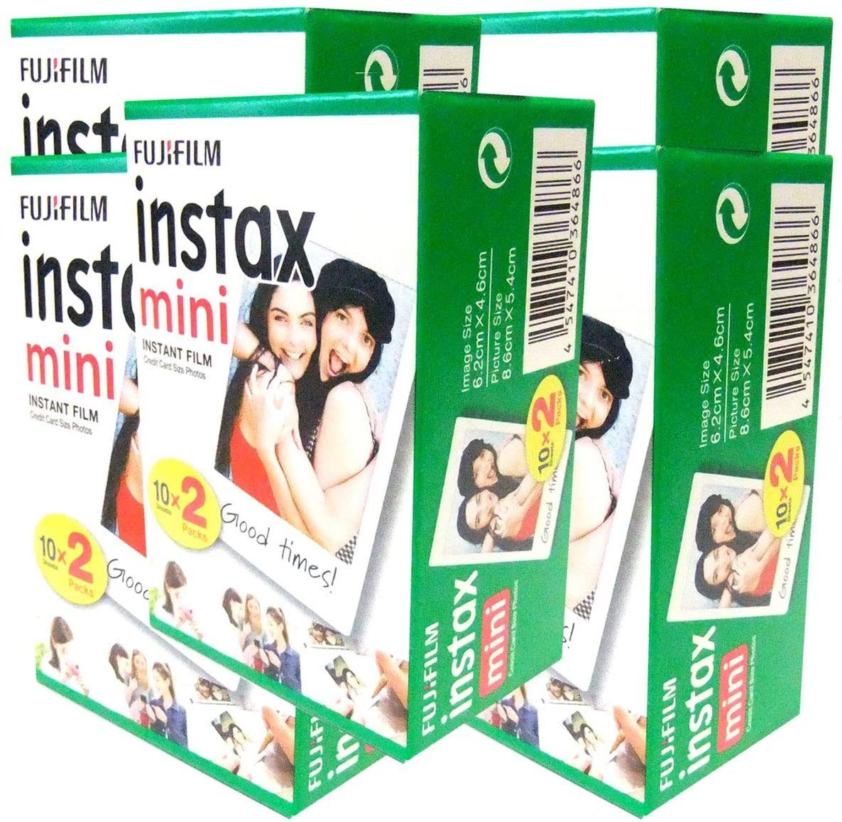 FUJIFILM 5x Fuji Instax Mini Film Doppelpack für Sofortbildkamera