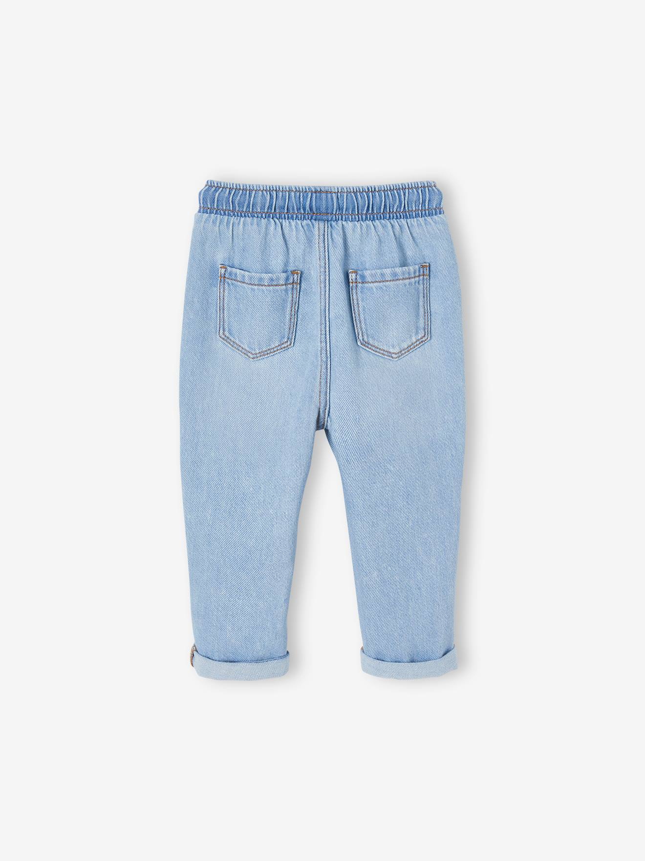 Pantalon en denim bébé taille élastiquée denim brut