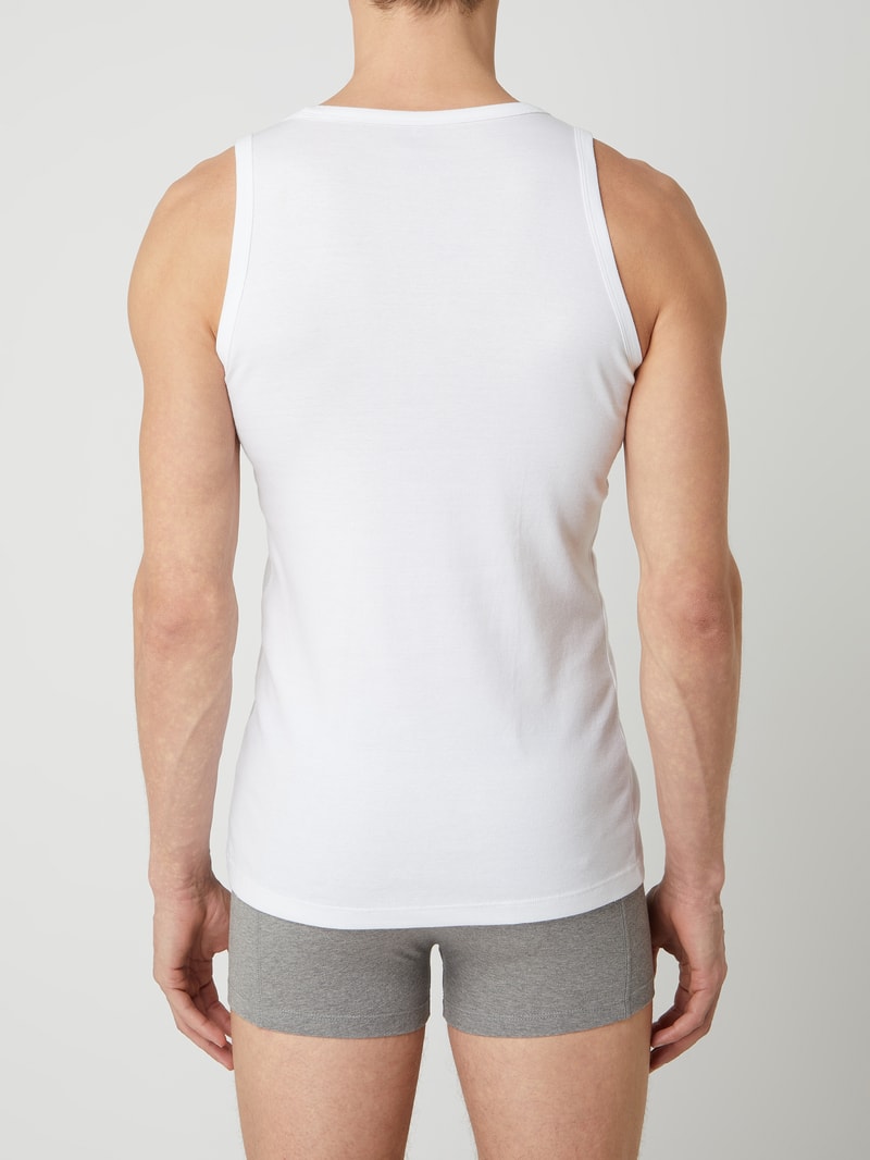 Regular Fit Tanktop aus Baumwolle im 2er-Pack in weiß