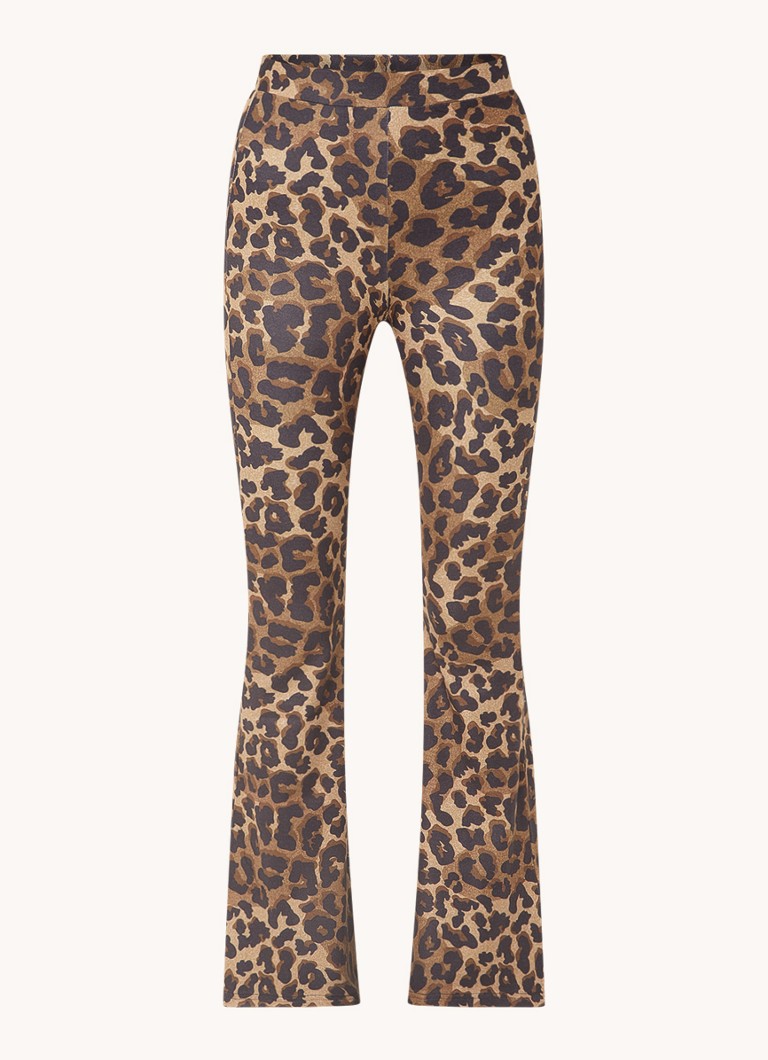 Leggings Rebel Leopard coloridas de cintura alta e modelagem flare com estampa de leopardo.
