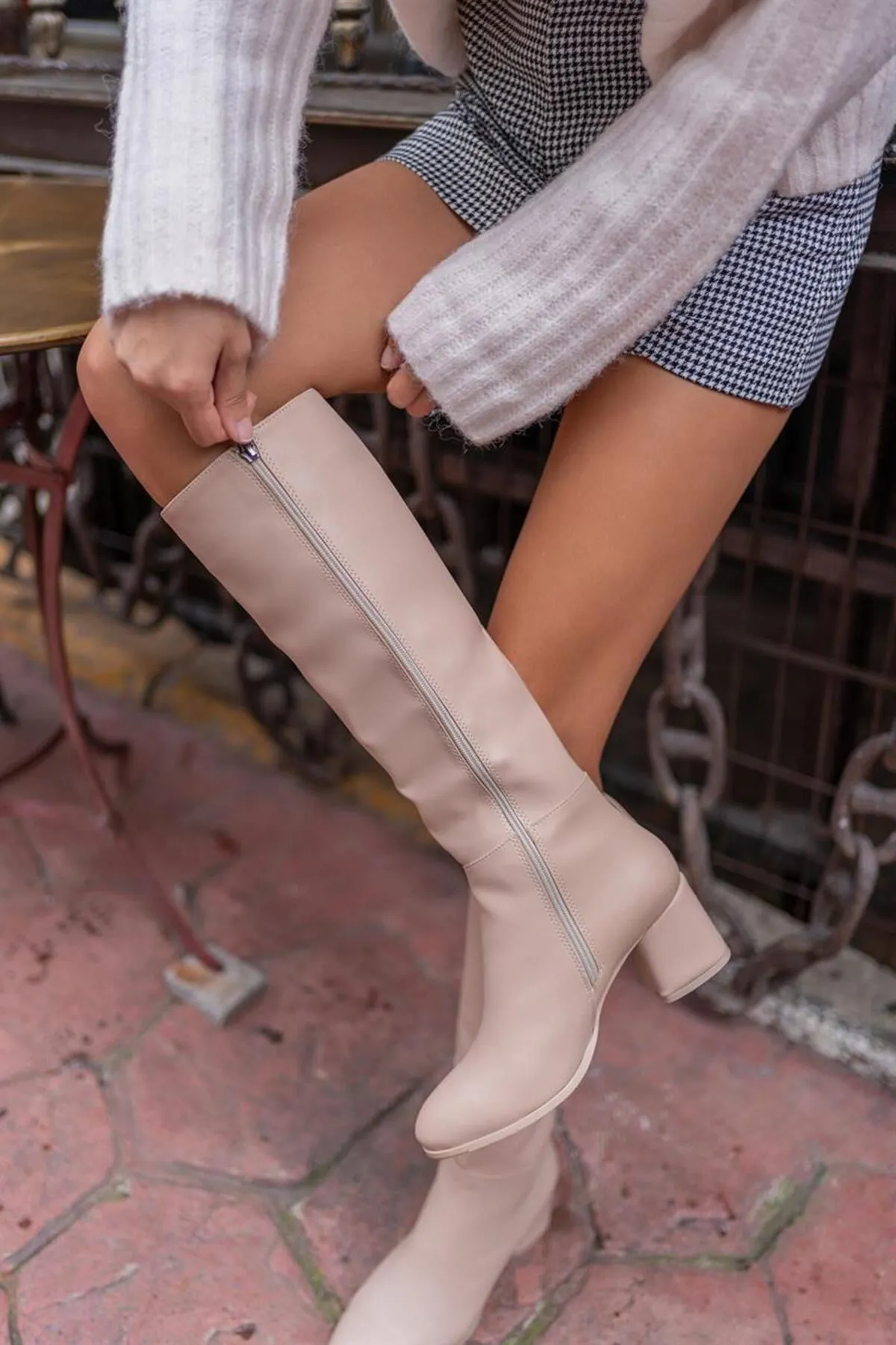Madamra  Nerzfarbene Damenstiefel