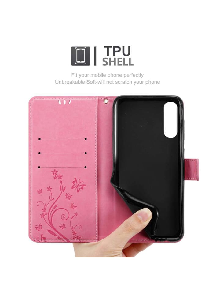 cadorabo Hülle für Samsung Galaxy A70 / A70s Blumen Design in FLORAL ROSA günstig kaufen onesize
