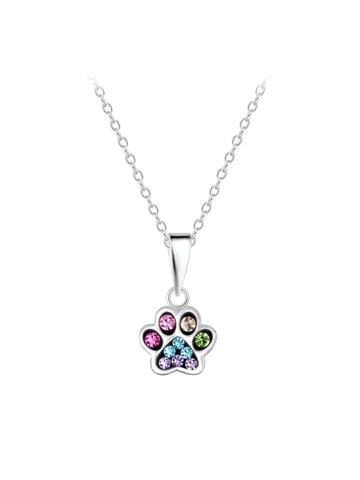 Alexander York Kette mit Anhänger PFOTE bunt dunkel in 925 Sterling Silber, 2-tlg. günstig kaufen onesize