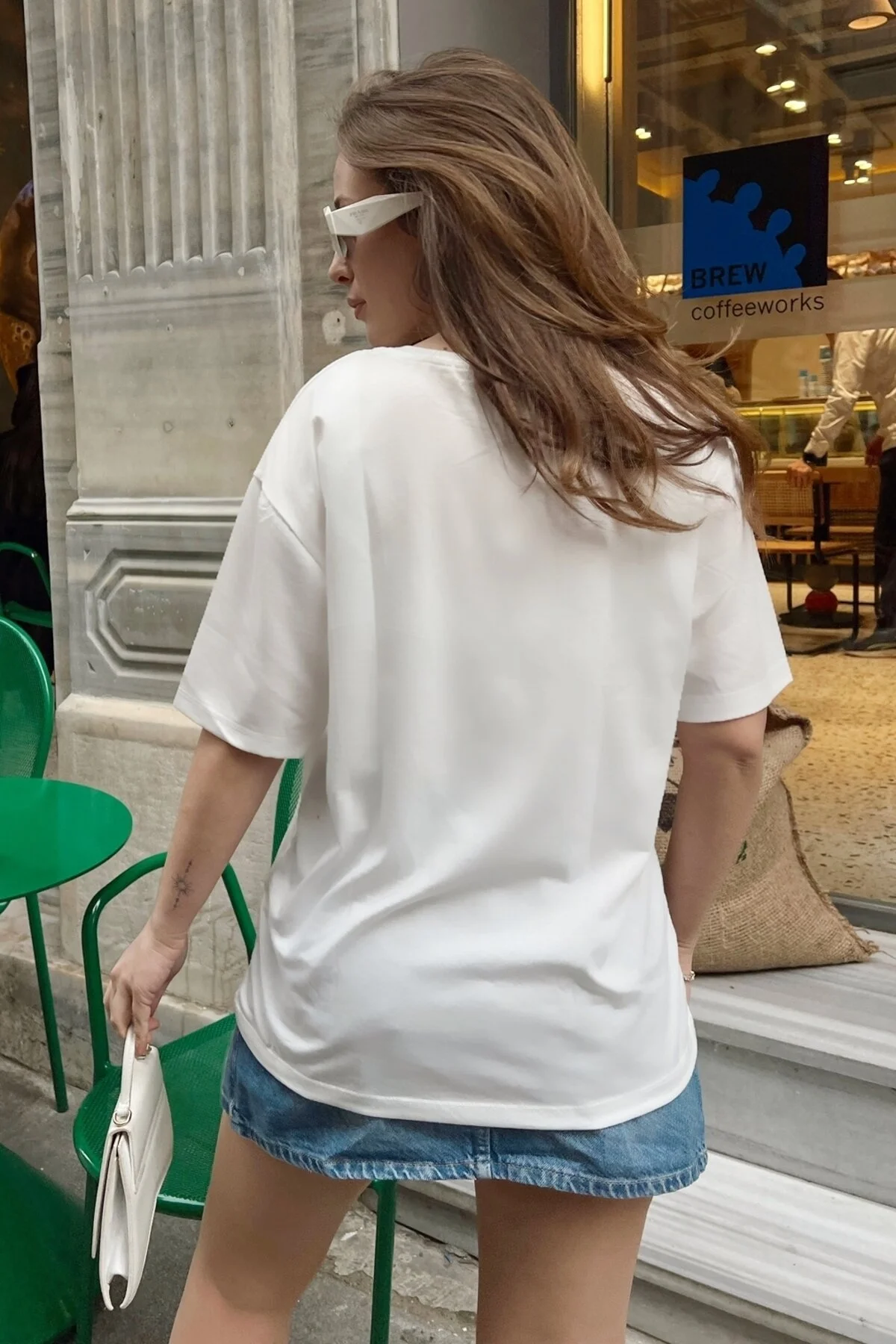 Bianco Lucci  Damen-T-Shirt aus gekämmter Baumwolle mit Vogelmuster