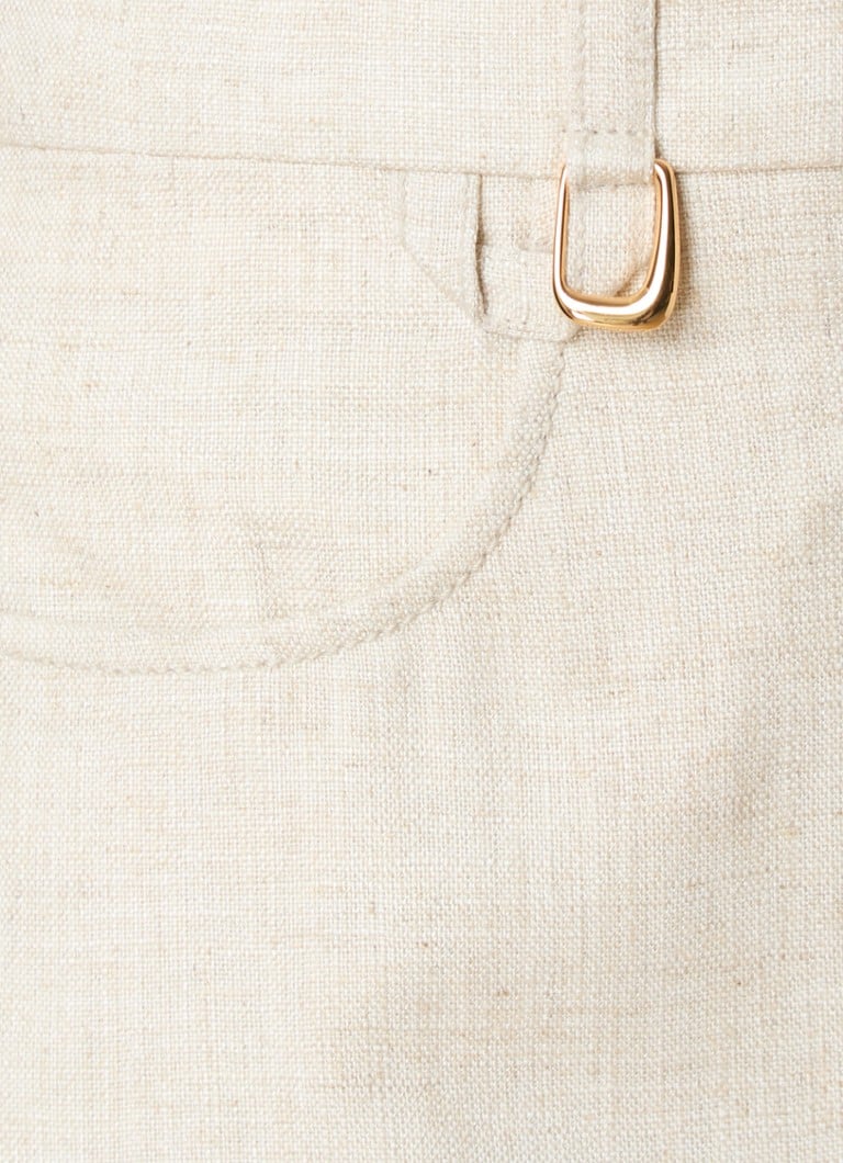 Jacquemus taisnas piegriezuma bikses ar augstu jostasvietu un lina maisījumu