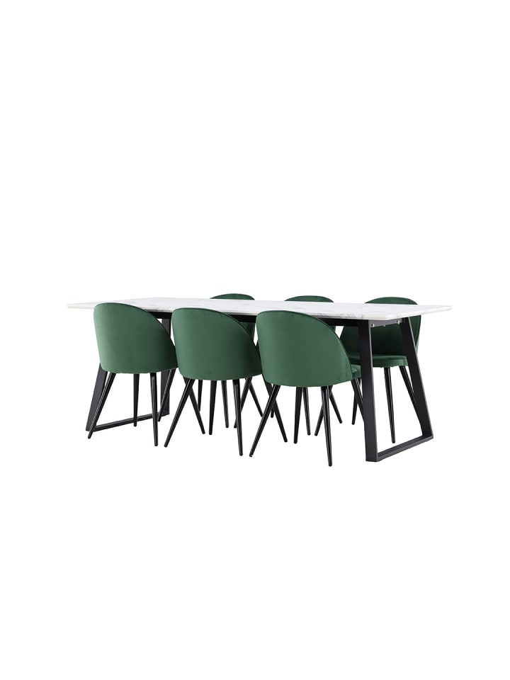 ebuy24 Essgruppe Malaga (7-teilig) Grün 200 x 90 cm günstig kaufen onesize