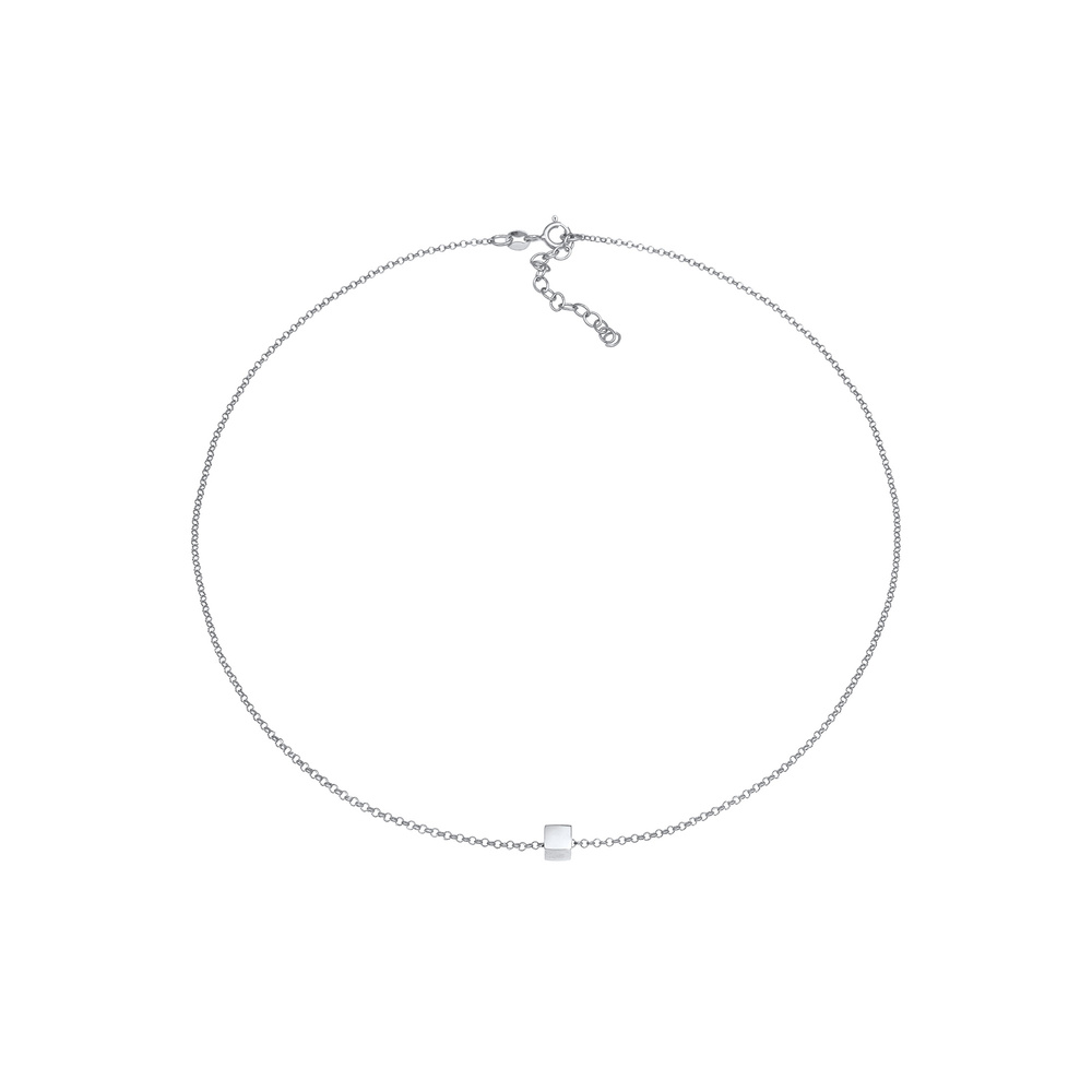 Elli Elli Collier Pendentif cube Choker pour dames Geo Look Trend Blogger en argent st collier