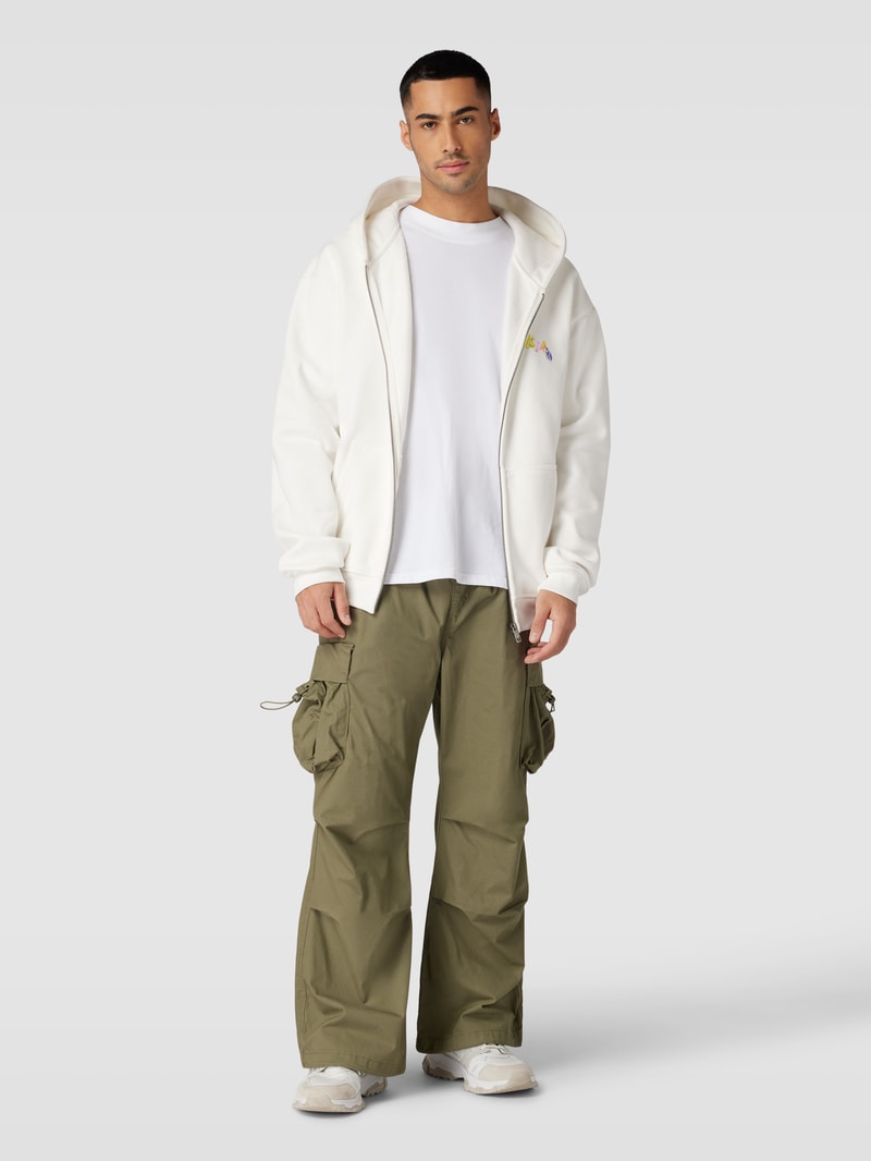 Oversized Sweatjacke mit Eingrifftaschen in offwhite