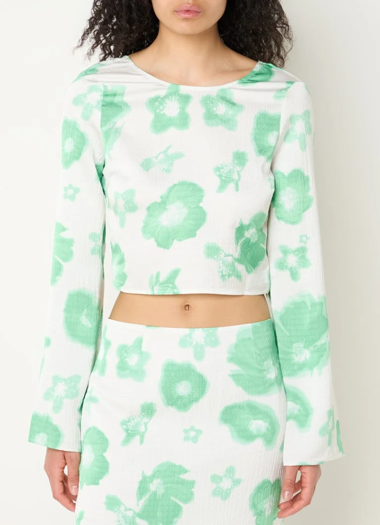 Envii Enkangaroo crop top with backless design and floral print