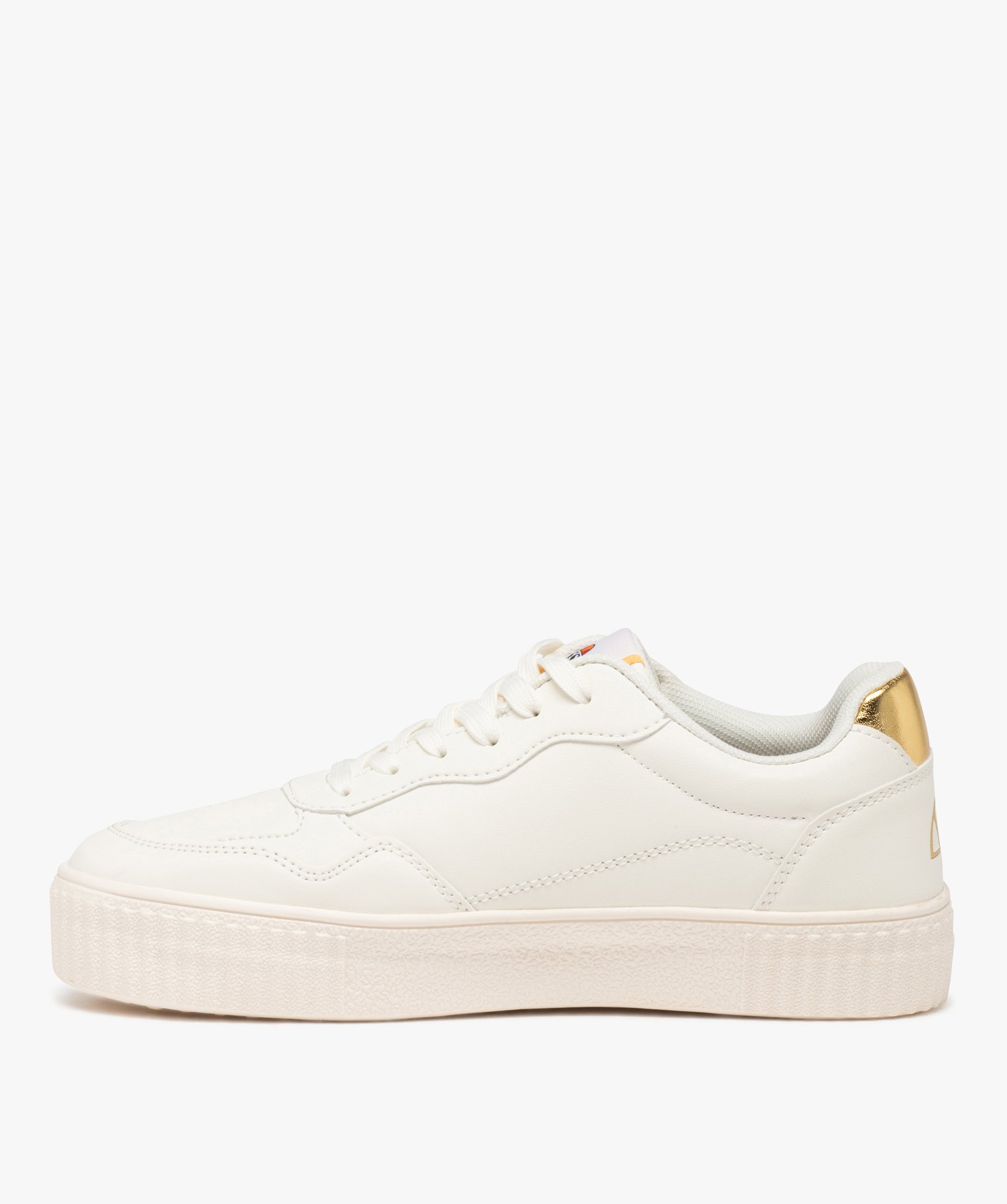 Baskets femme unies style rétro détail doré - Ellesse blanc | GEMO