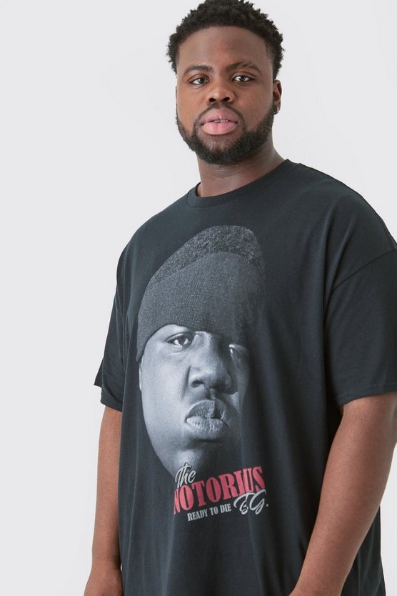 Plus Oversize T-Shirt mit lizenziertem Biggie-Print