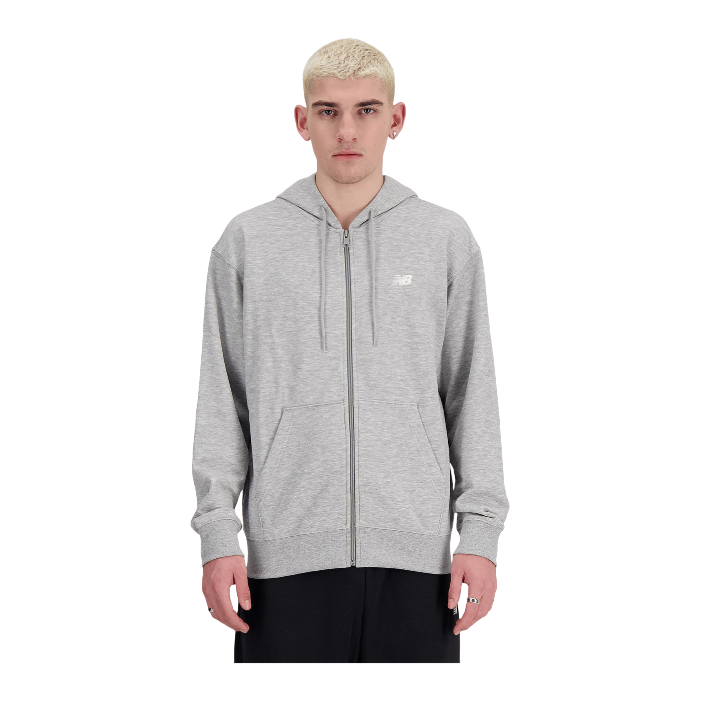 New Balance Sport Essentials Logo Fleece Jacke Grau FAG