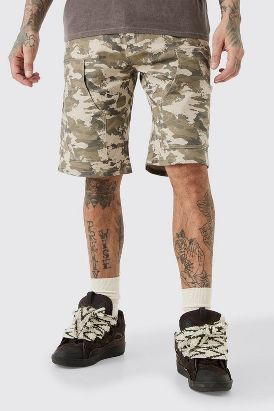 Tall Camouflage Twill Carpenter Shorts