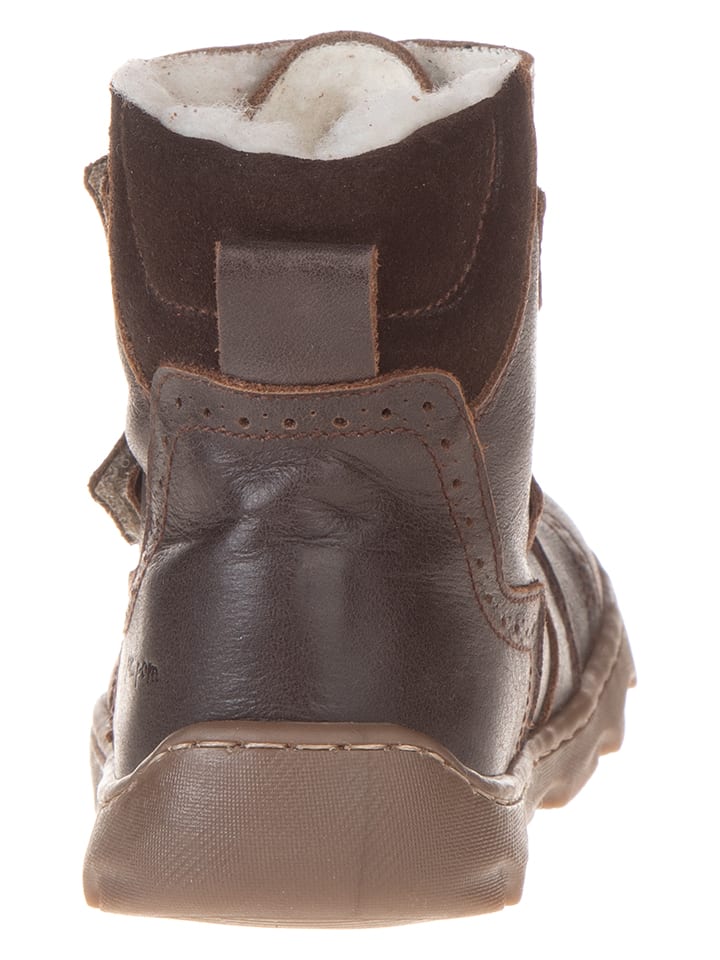 POM POM Leder-Winterboots in Braun günstig kaufen