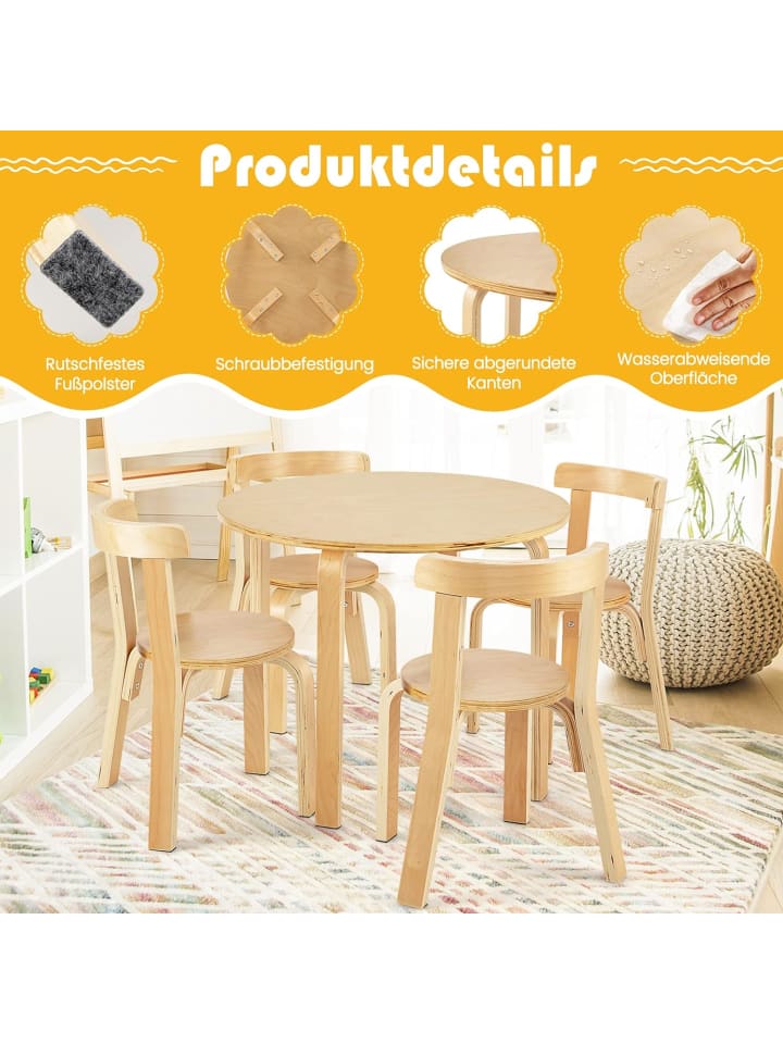 COSTWAY Sitzgruppe 5 tlg. Set in Beige günstig kaufen onesize