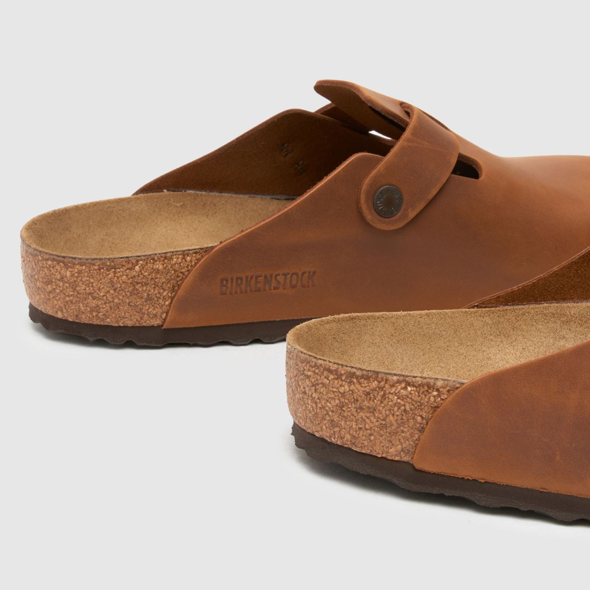 BIRKENSTOCK – Boston – Träskor i konjaksfärgat material