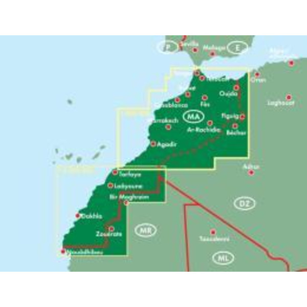 Marokko 1 : 800 000 / 1 : 2 000 000. Autokarte - Straßenkarte