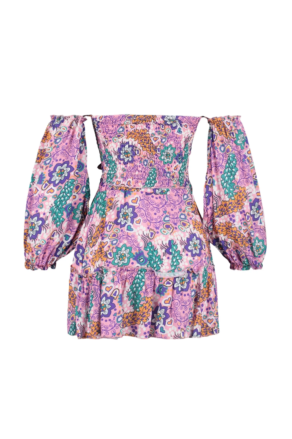 Trendyol Collection  Gewebtes Rüschenblusenrock-Set mit Blumenmuster TBESS21AU0539