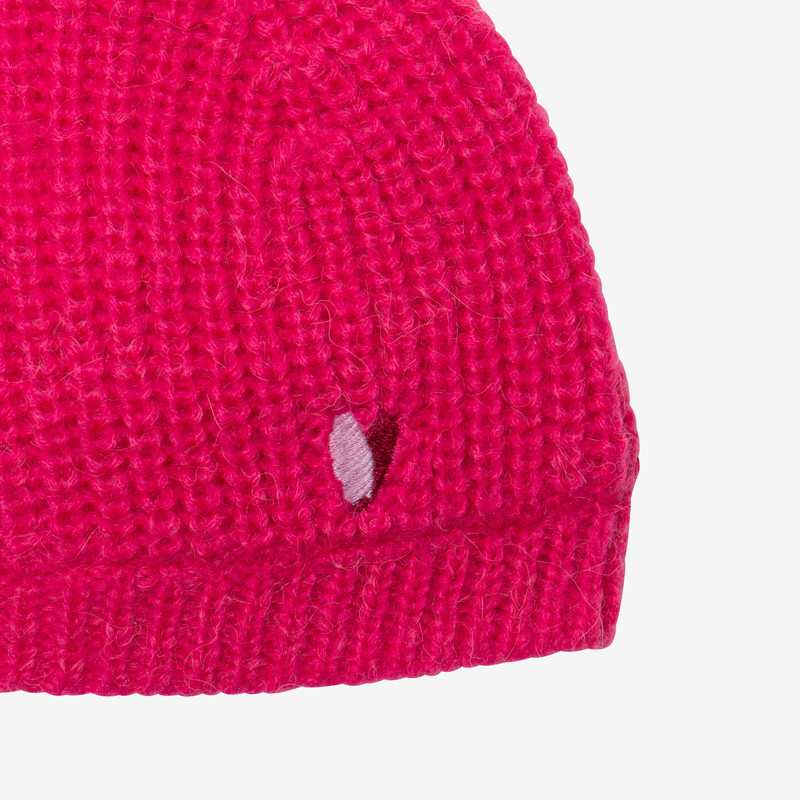 Bonnet bébé fille rose pompon rouge bébé fille Catimini