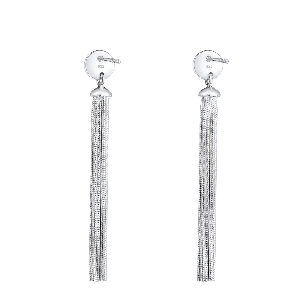 Elli Elli Boucles d'Oreilles Hänger Schlangenkette Kreis Basic Geo 925er Silber Boucles d'oreilles