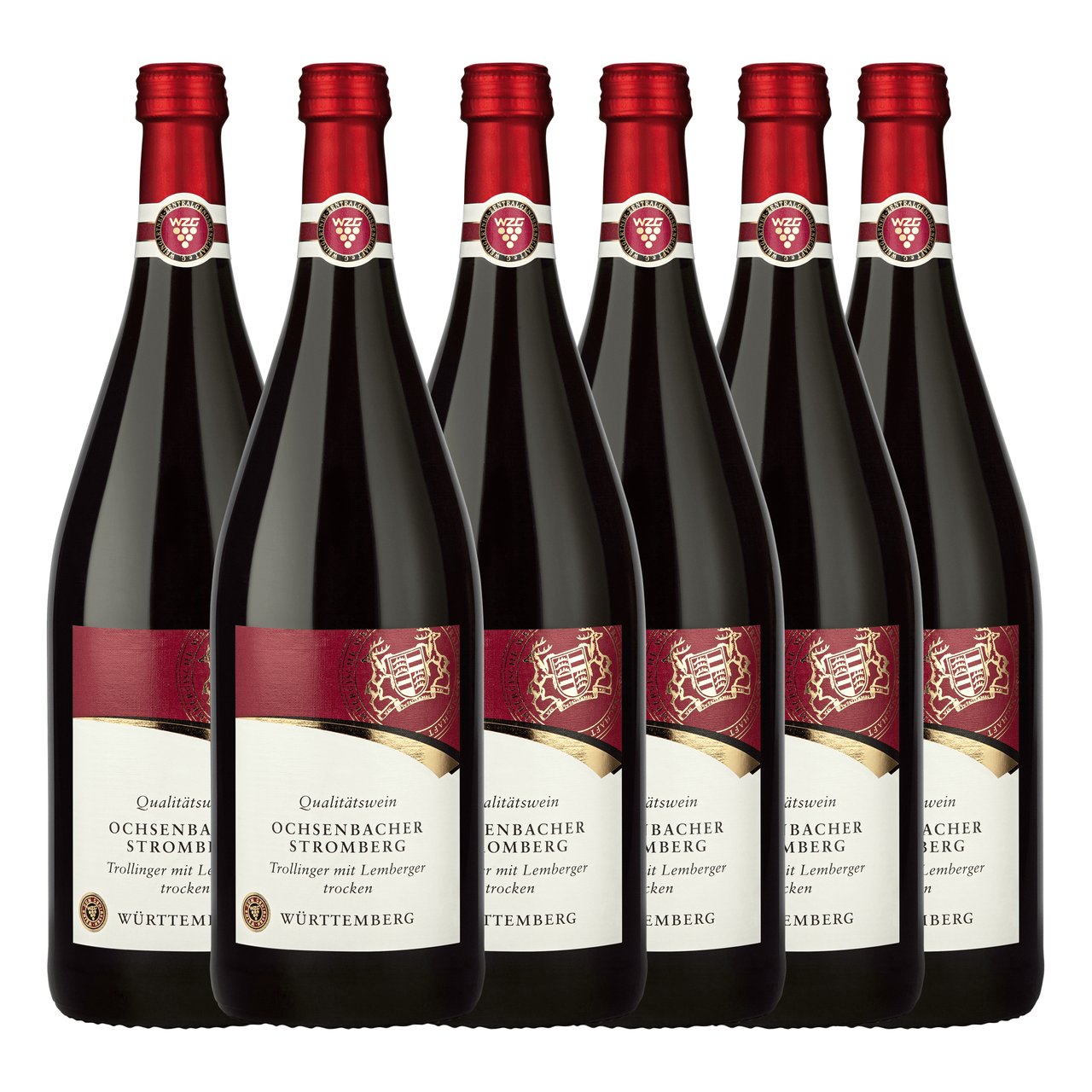 Württembergische WZG Ochsenbacher Stromberg Trollinger mit Lemberger Qualitätswein trocken 1,0L 6er Karton