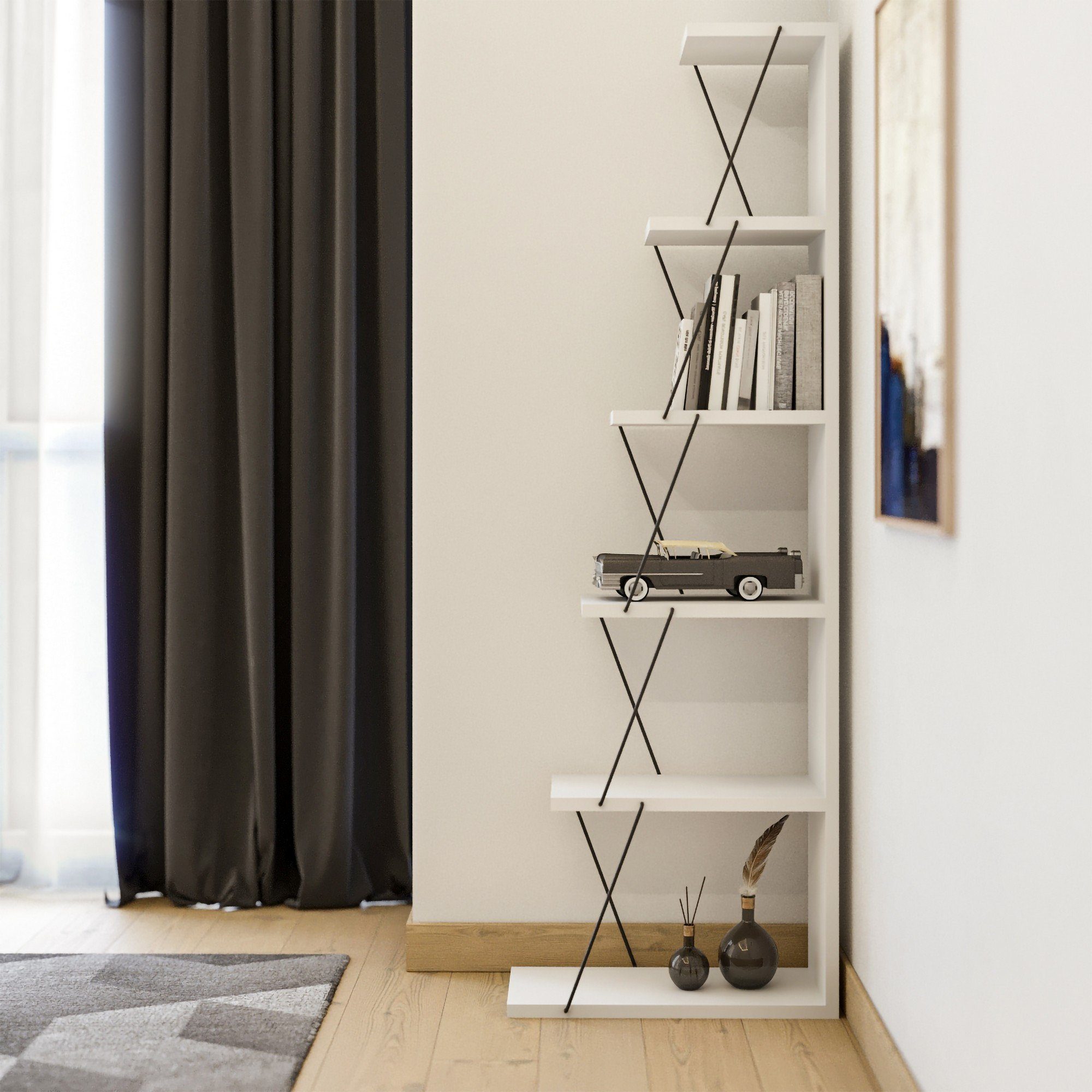 Skye Decor Bücherregal 150x50x22 cm, 100% Melaminbeschichtete Partikelplatte