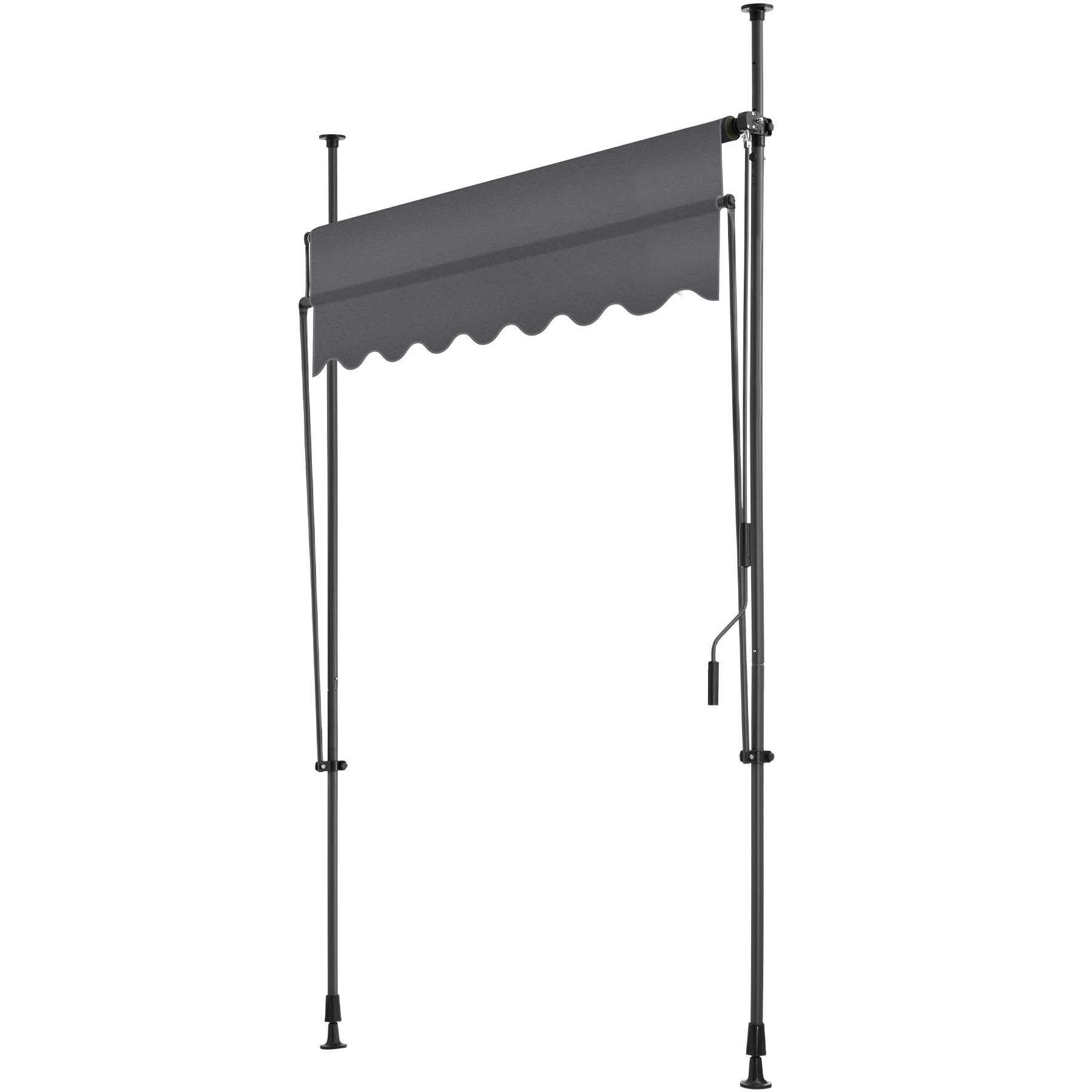 tectake Klemm-Senkrechtmarkise Klemmmarkise mit Handkurbel, höhenverstellbar