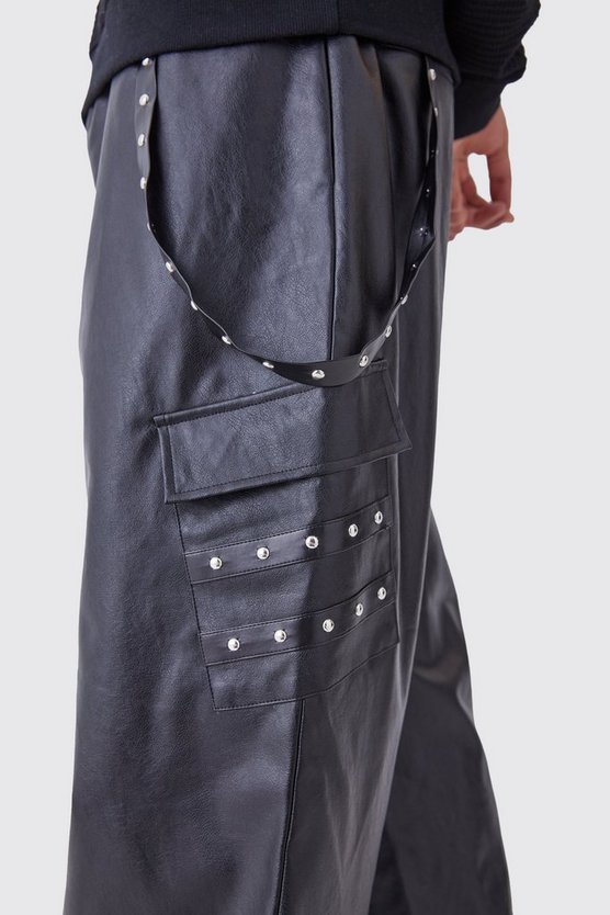 PU-Hose mit weitem Bein und elastischem Bund