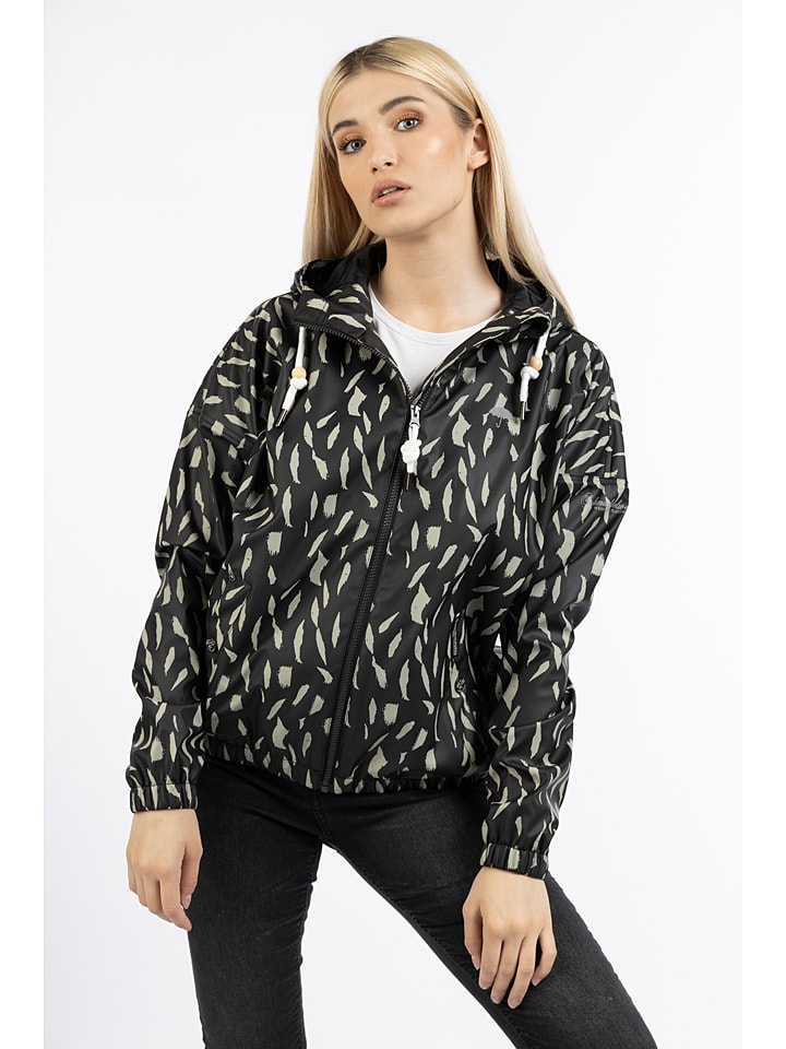 Schmuddelwedda Regenjacke in Schwarz/ Beige günstig kaufen