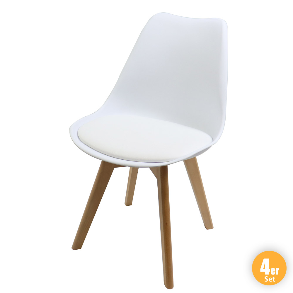 Better Home Esszimmerstuhl mit Rückenlehne Designstuhl 4er Set weiß