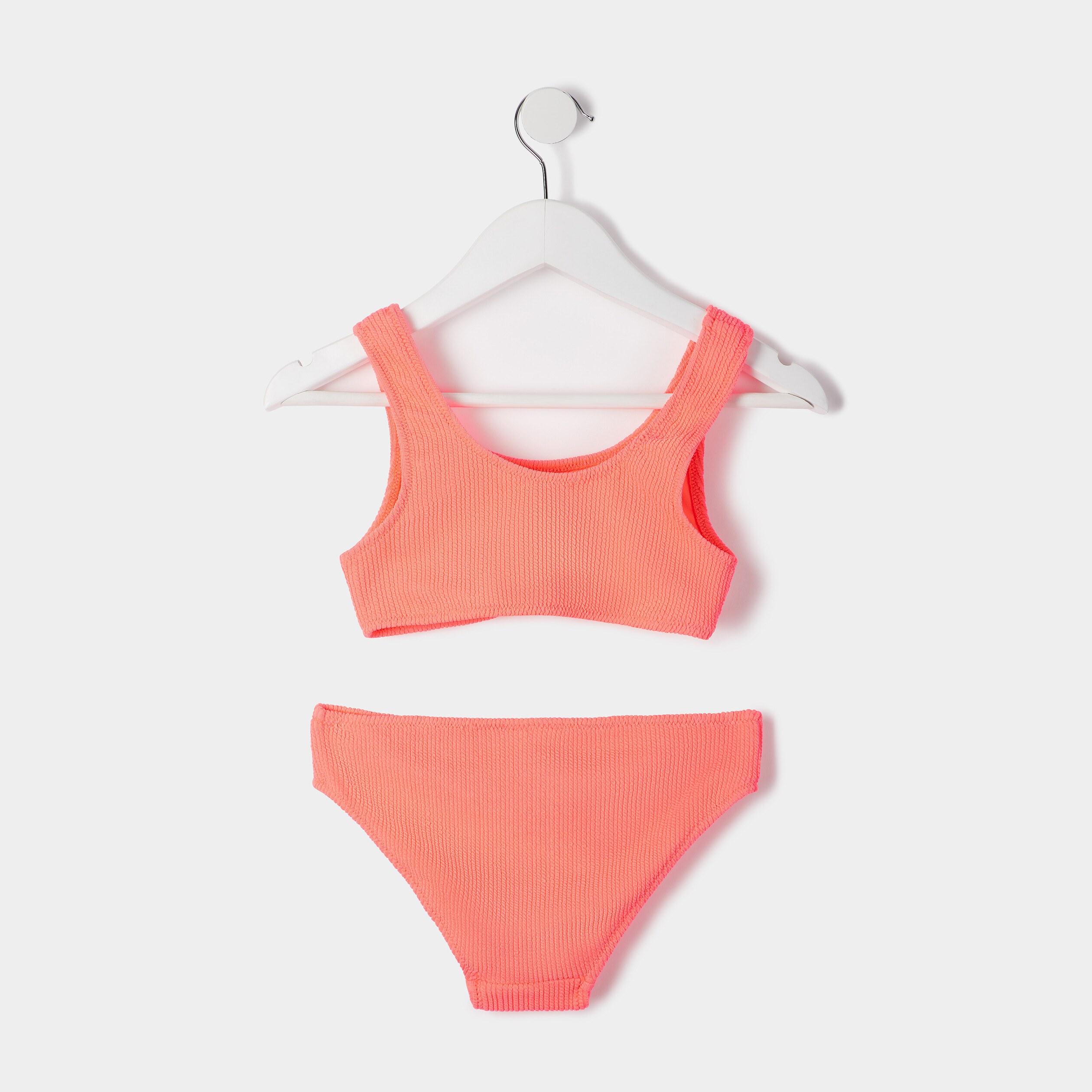 Maillot de bain 2 pièces orange fluo fille | La Halle