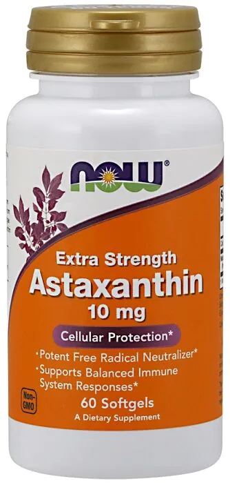„Now Foods“ astaksantinas 10 mg, astaksantino maisto papildas, kapsulės
