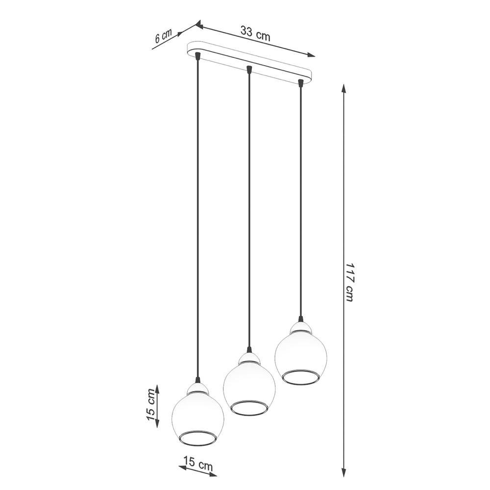 famlights Hängeleuchte, Pendelleuchte Ali in Schwarz E27 3-flammig linear, keine Angabe, Leuchtmittel enthalten: Nein, warmweiss, Hängeleuchte, Pendellampe, Pendelleuchte