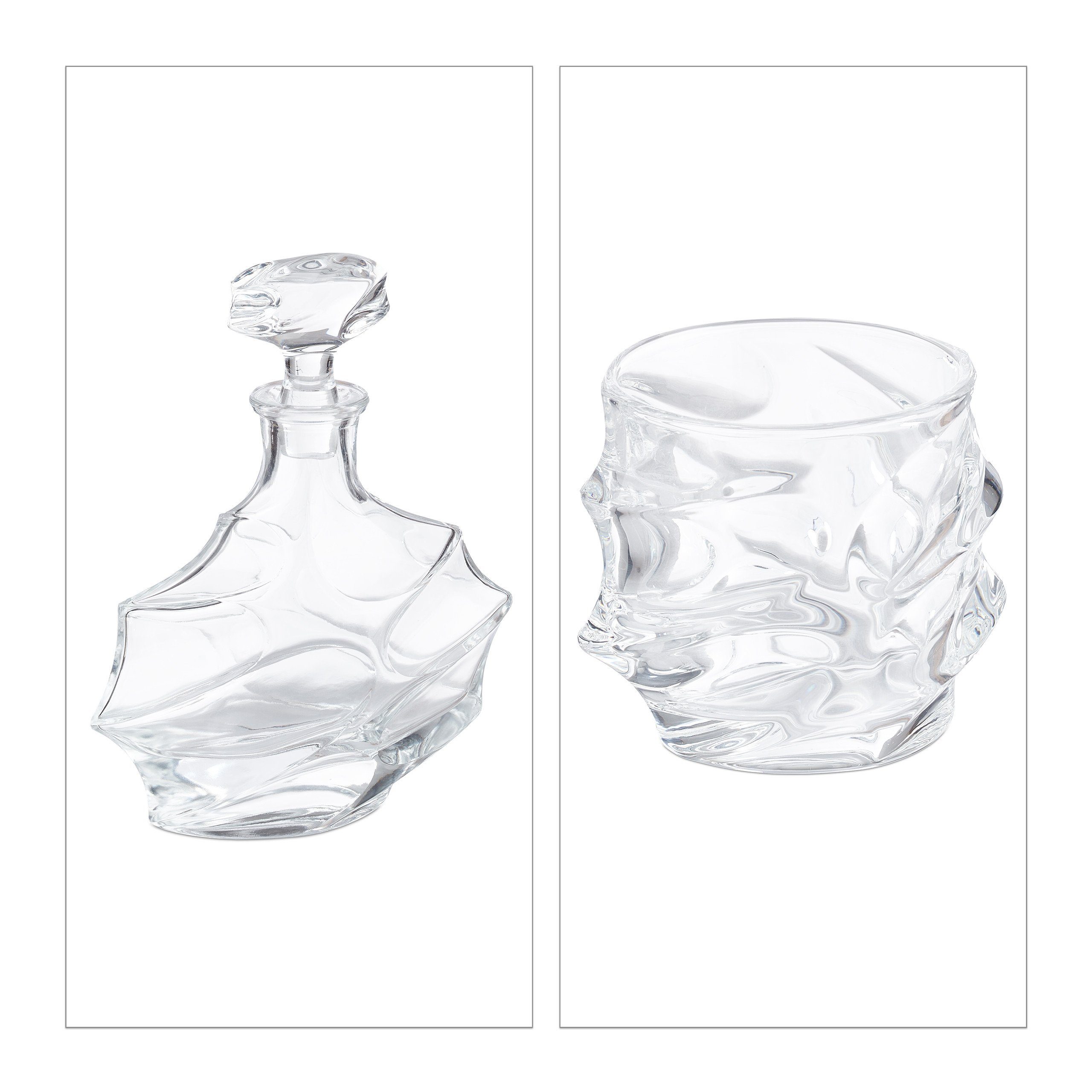 relaxdays Gläser-Set Whisky Set 5-teilig, Glas